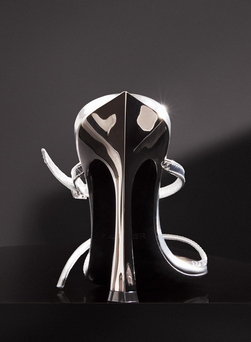 Metallic leather Fang 95 sandals 4