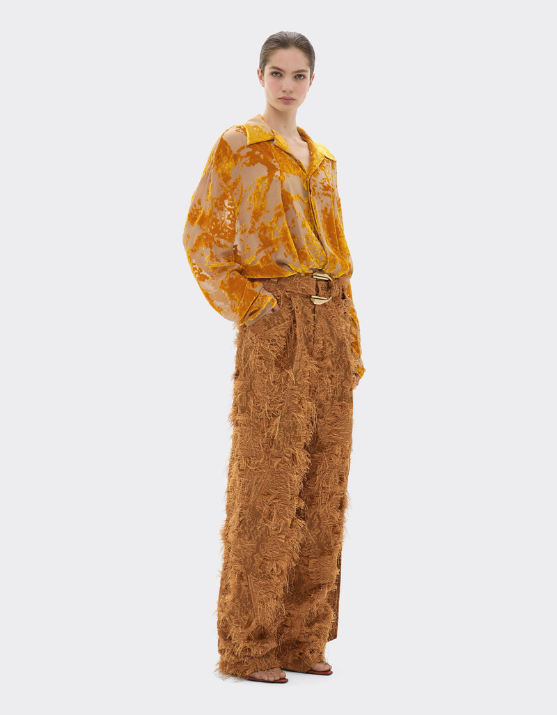 Silk velvet shirt with dévoré print 3