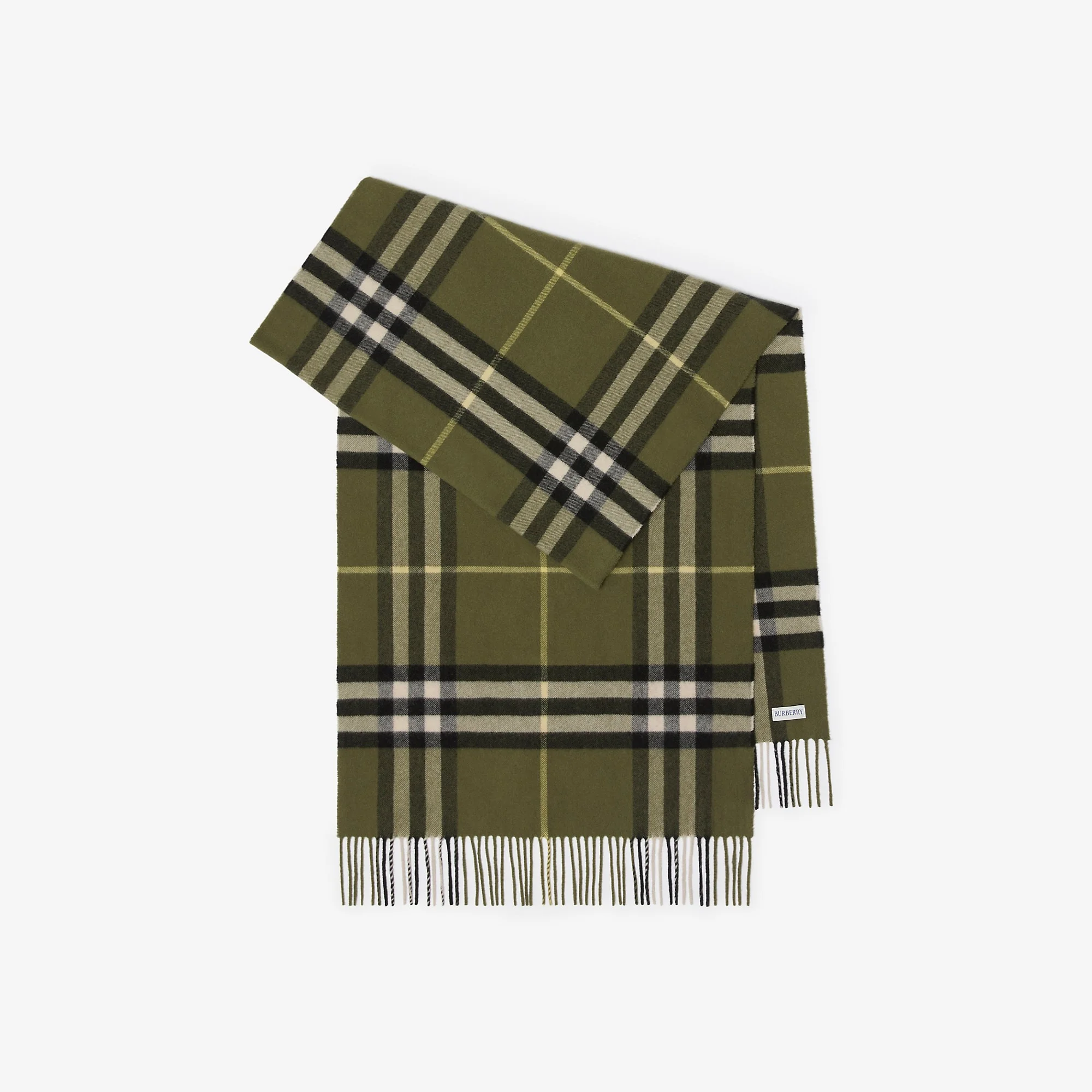 Wide Check Cashmere Scarf - 1