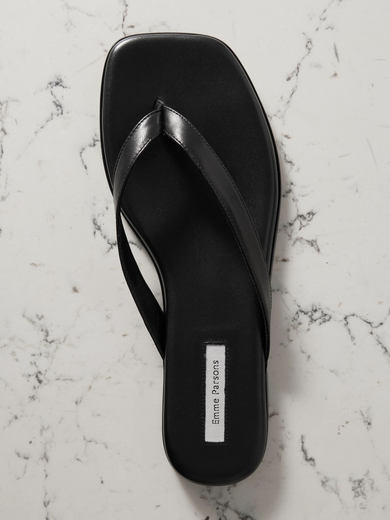 Meta leather flip flops Black - 5