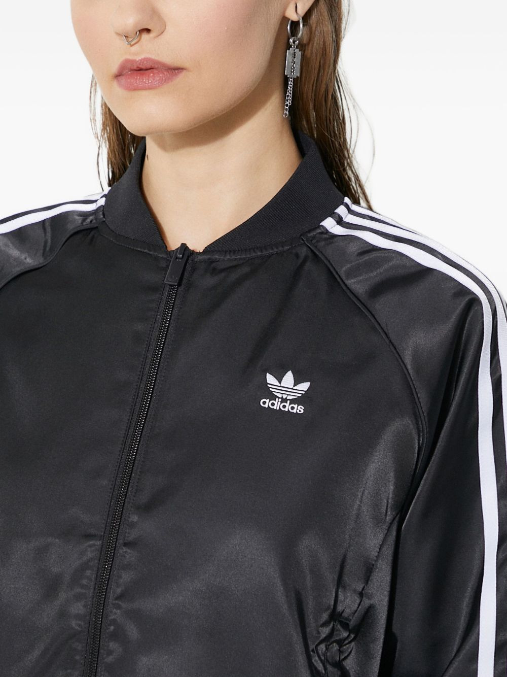 three-stripe satin bomber jacket - 5