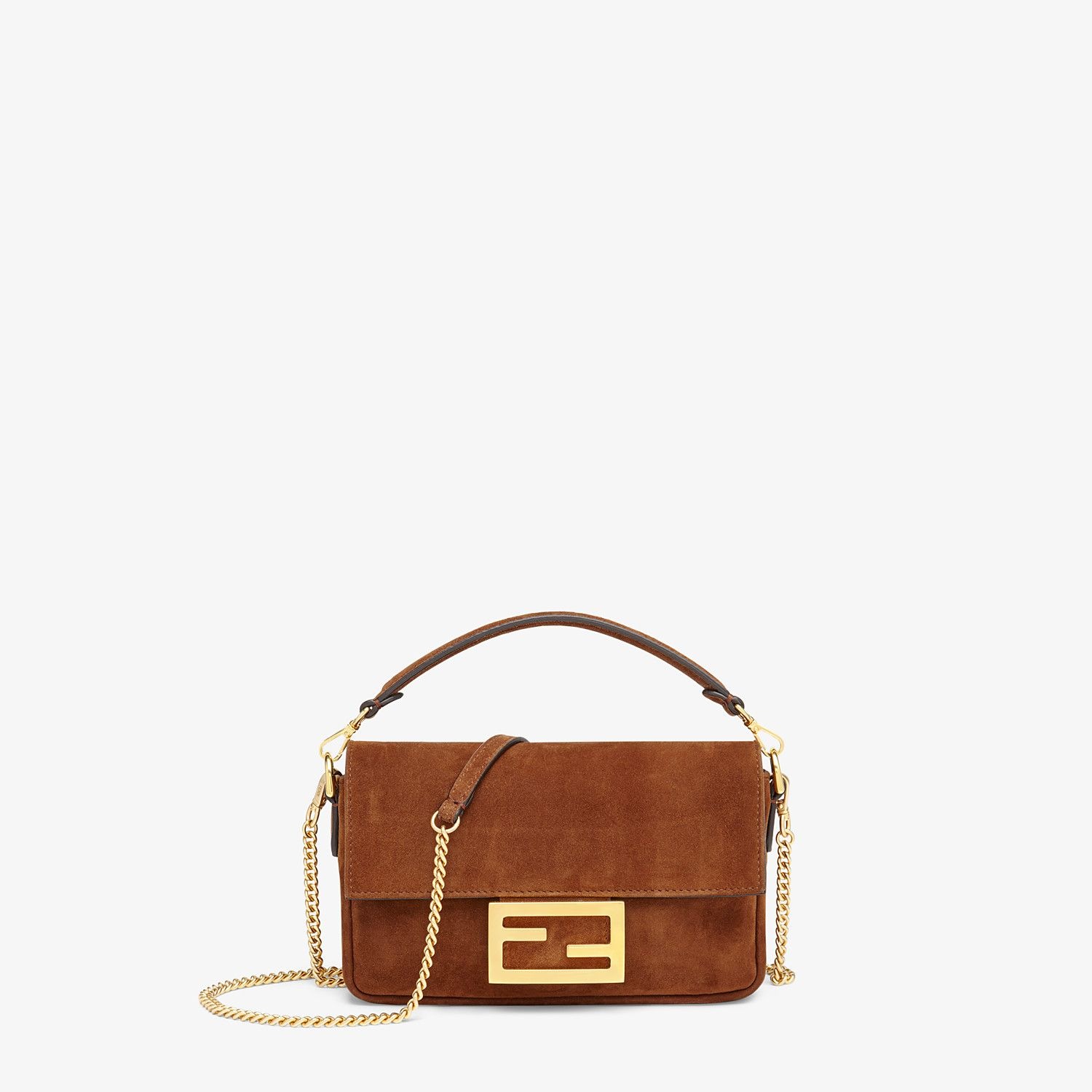 Brown suede and leather bag - 3