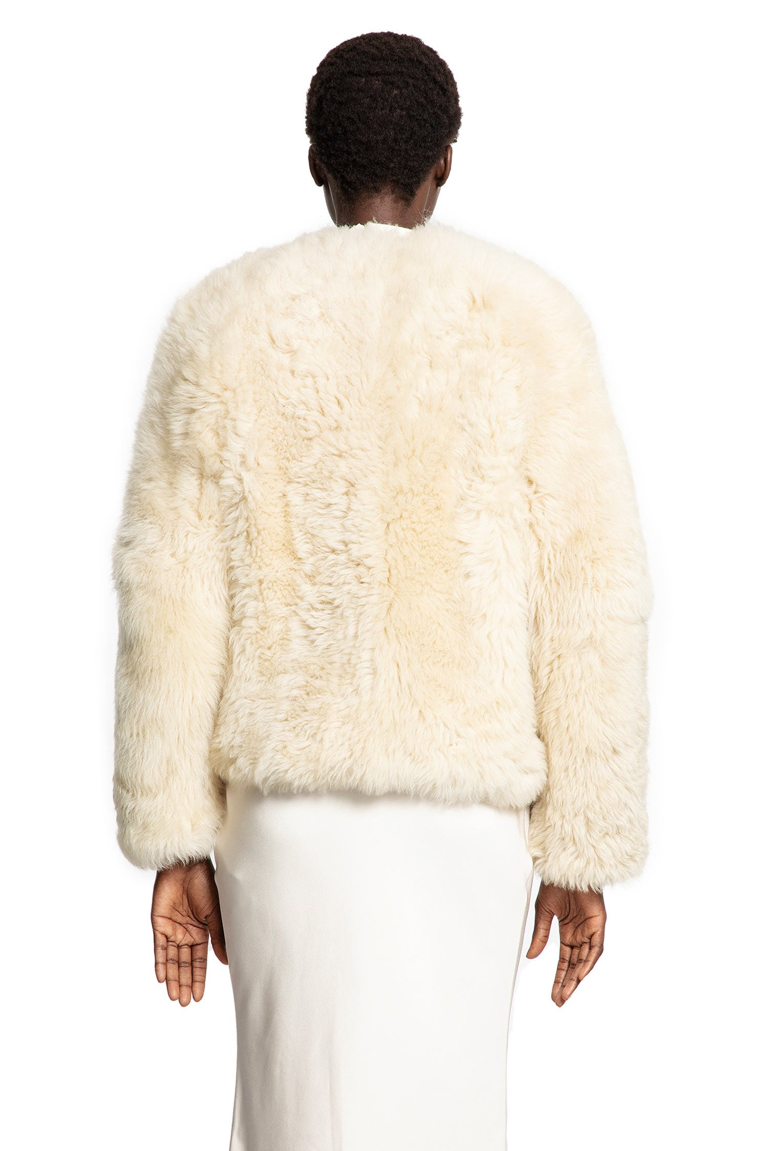 Collarless-Shearling-Jacket - 4