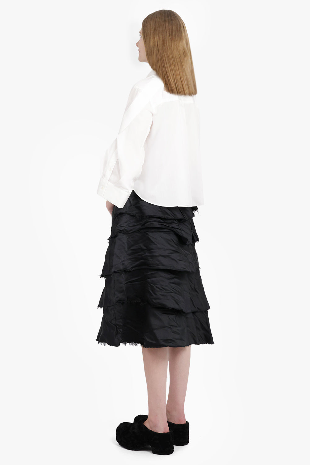 CROP SHIRT WITH BALLOON SLEEVE DETAIL | OFF WHITE - 6
