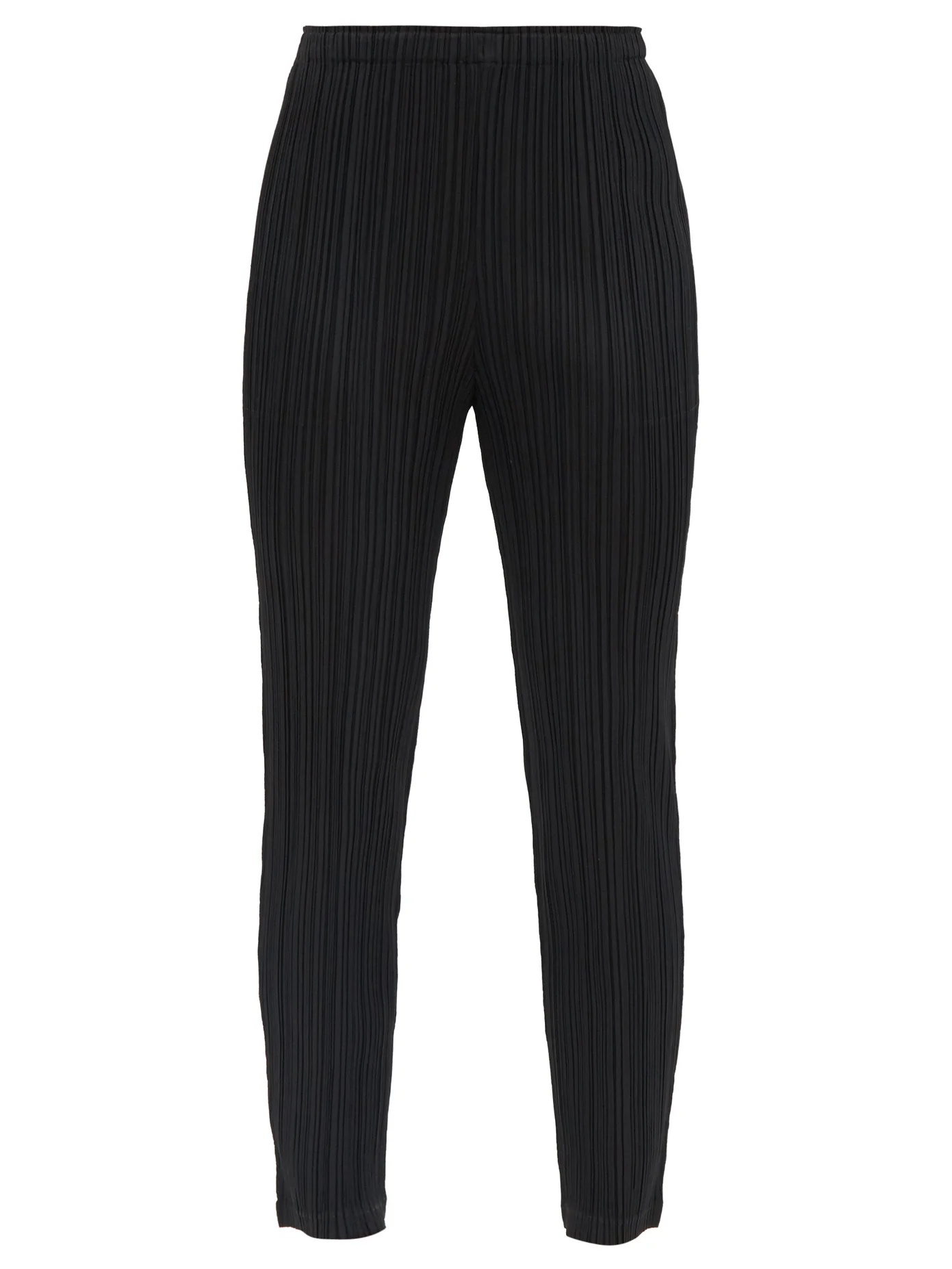 High-rise technical-pleated tapered trousers - 1