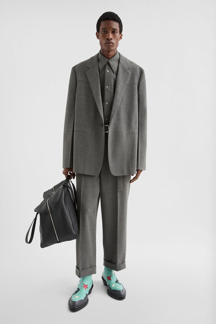 Wool Canvas Belted Trousers - 2
