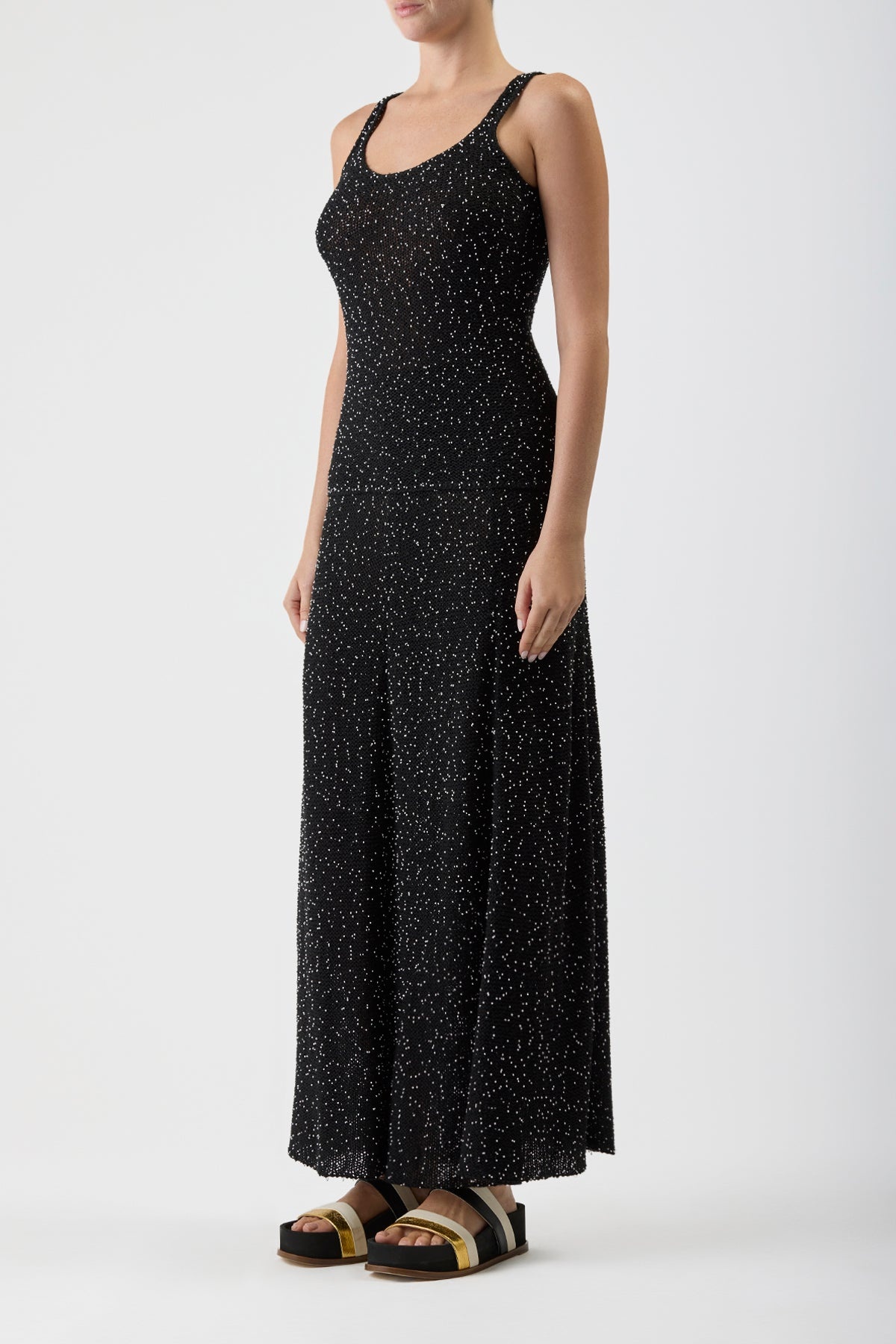 Floris Beaded Knit Skirt in Silk - 3
