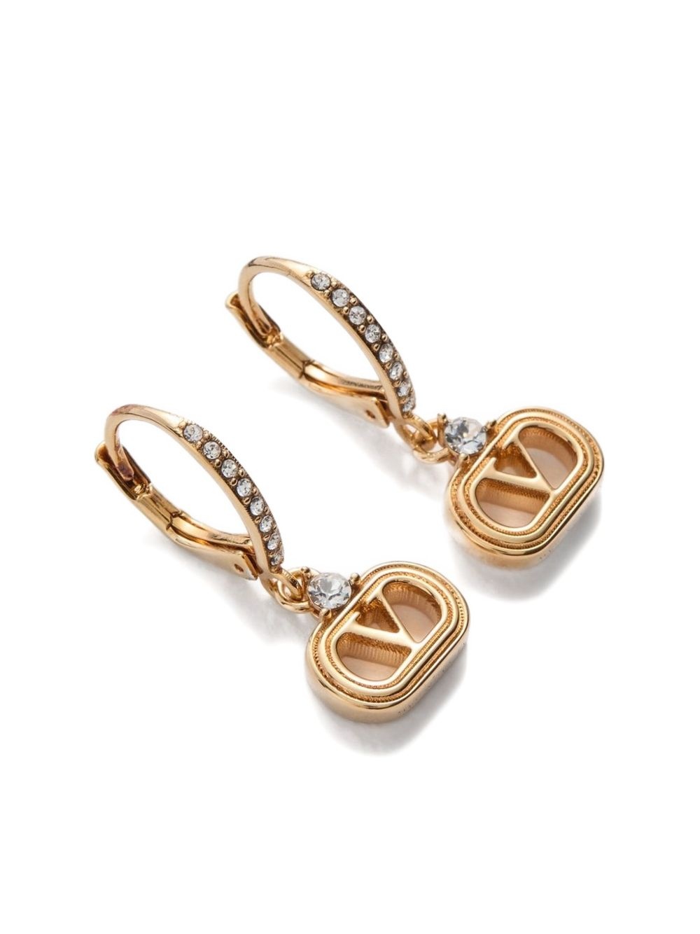 OVAL METAL EARRINGS WITH SWAROVSKI® CRYSTALS - 4