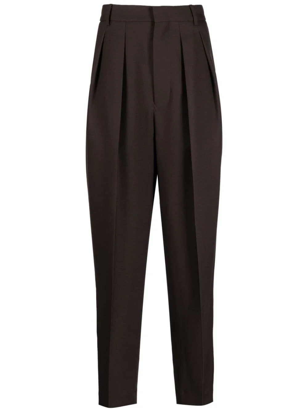 tapered box-pleated trousers - 1