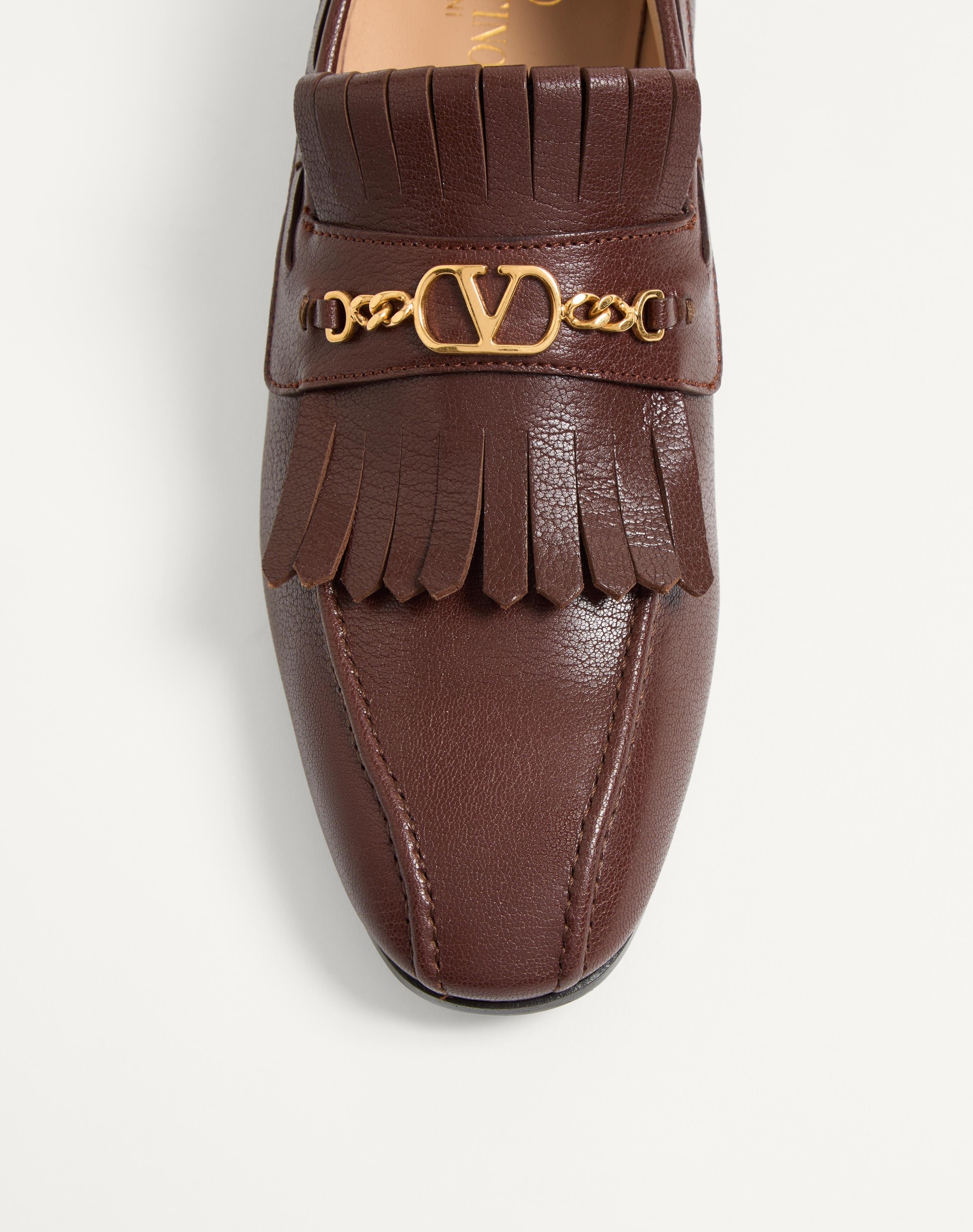 VLOGO SIGNATURE KIDSKIN LOAFER WITH FRINGES - 6