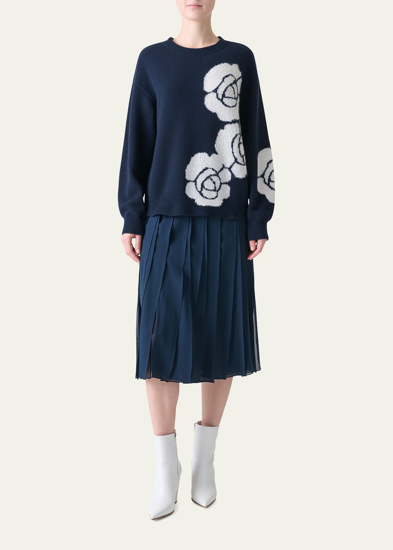 AKRIS Midi Silk Georgette Ribbon Skirt outlook