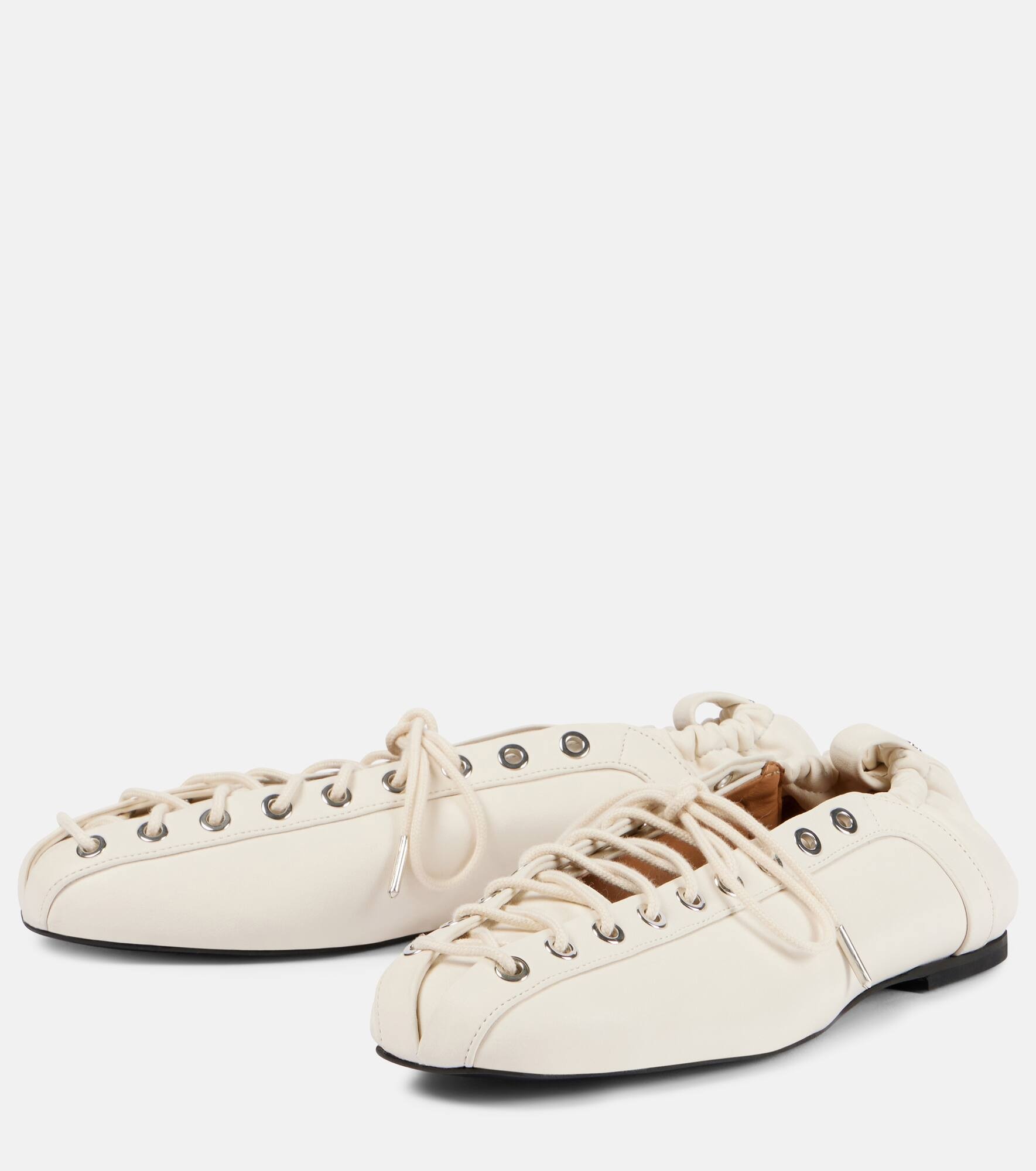 Lace-up ballet flats - 4