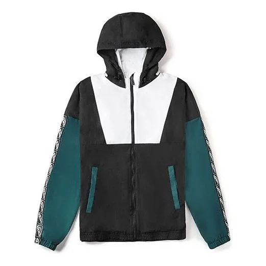 Vans Sports Hooded Jacket Couple Style Black Green Black-Green VN0A4MLABLK - 1