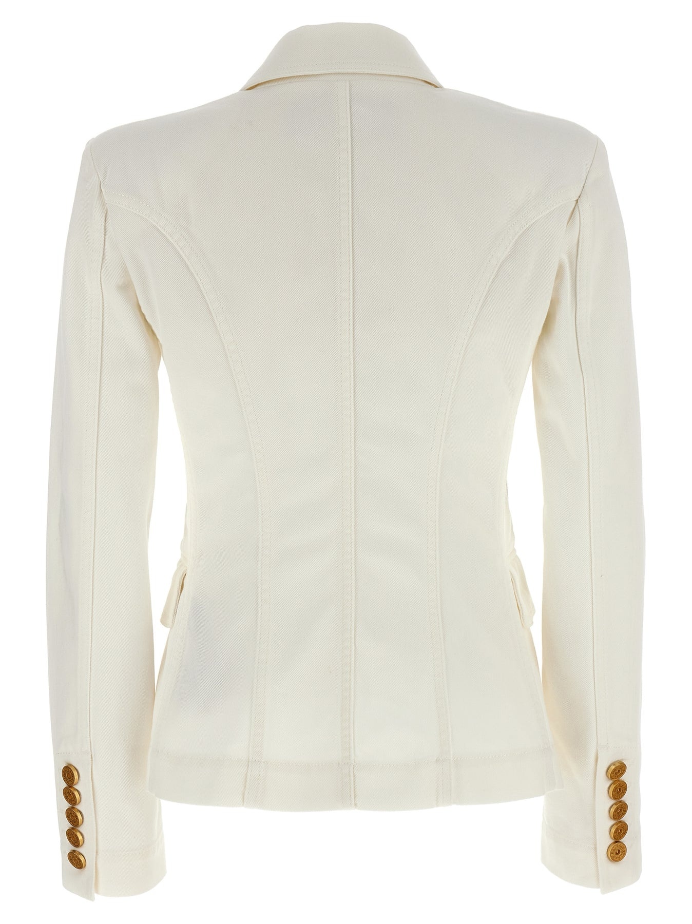 ジャケット BALMAIN Double-breasted denim blazer White DF1SG170DB69 Balmain Double-Breasted Denim Blazer, Brand Size 38 (US Size