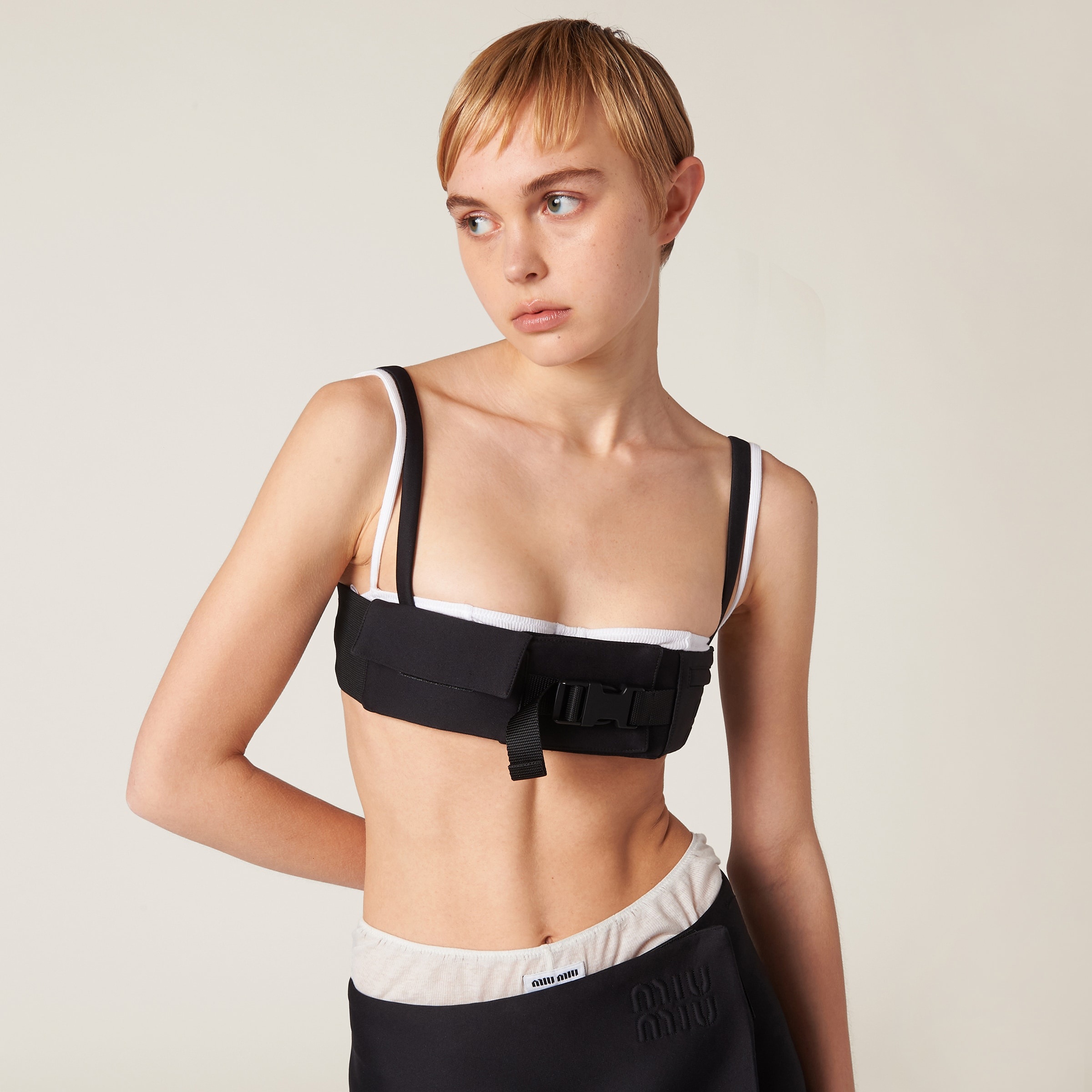 Women's Bralette Top With Logo Detail by Miu Miu