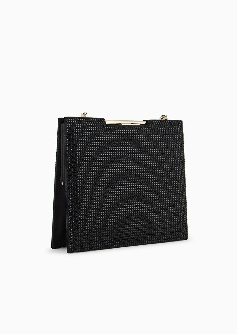 GIORGIO ARMANI Satin and rhinestone clutch bag outlook