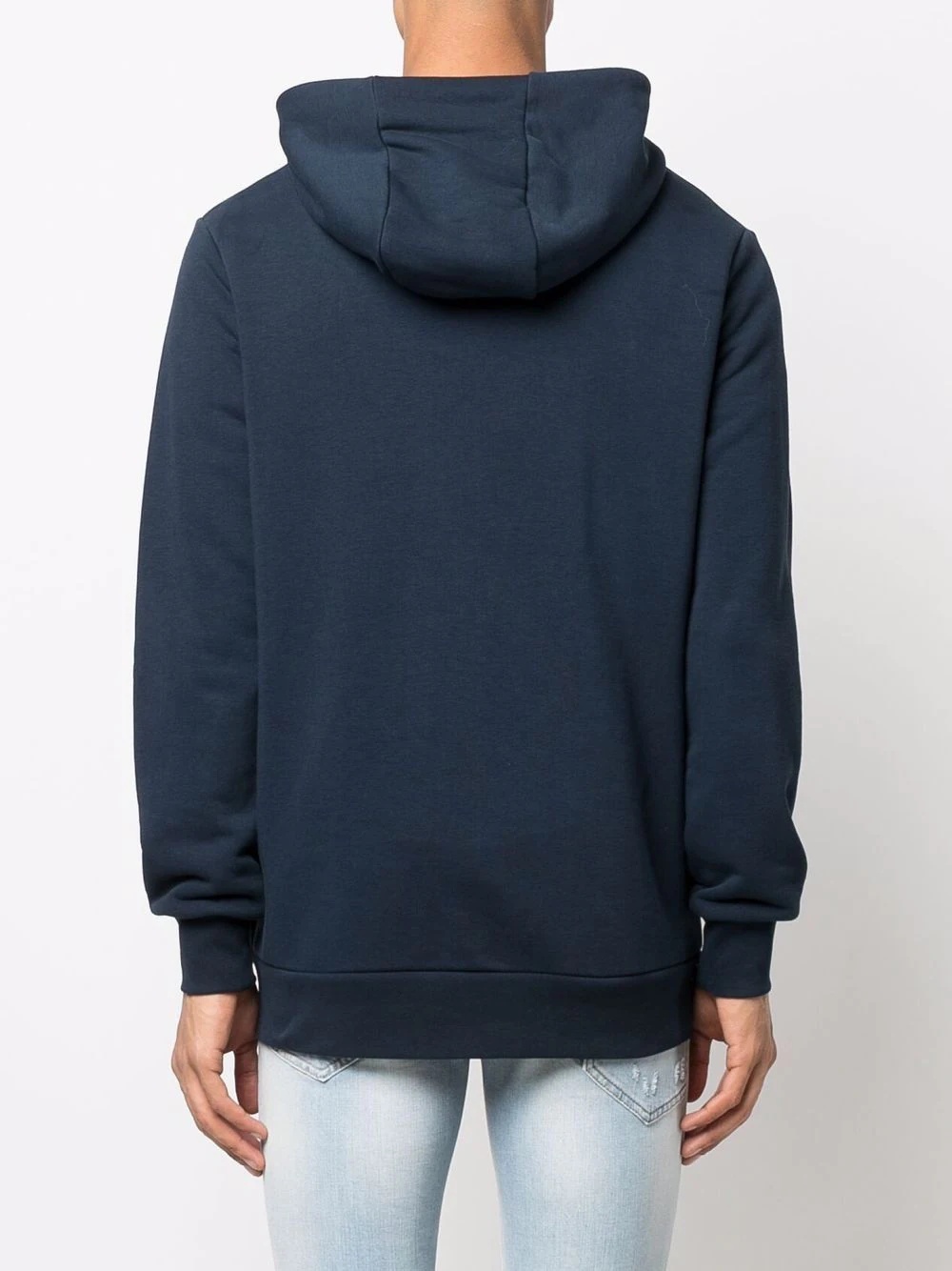 logo-patch zip-through hooded sweatshirt - 4