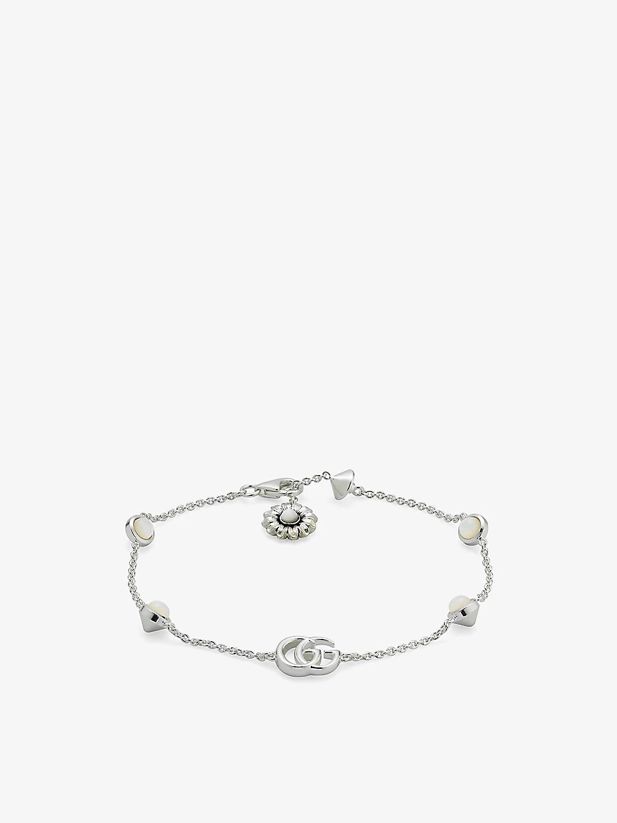 Sterling Silver GG Marmont Flower Bracelet - 1