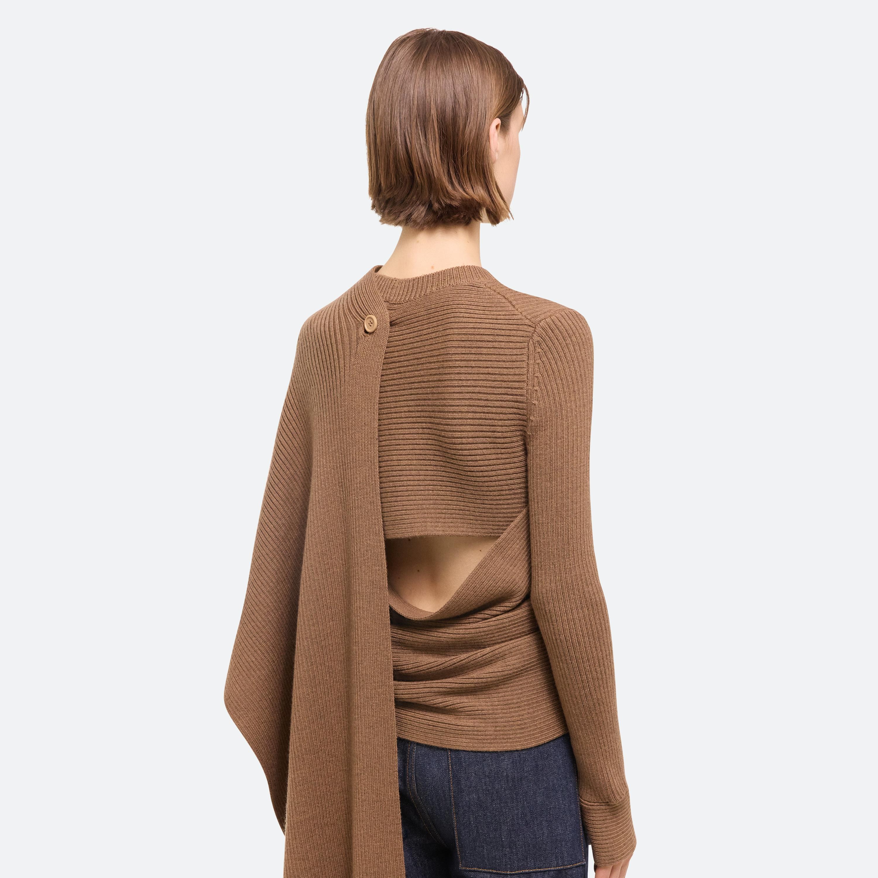 DRAPED RIB SWEATER - 6