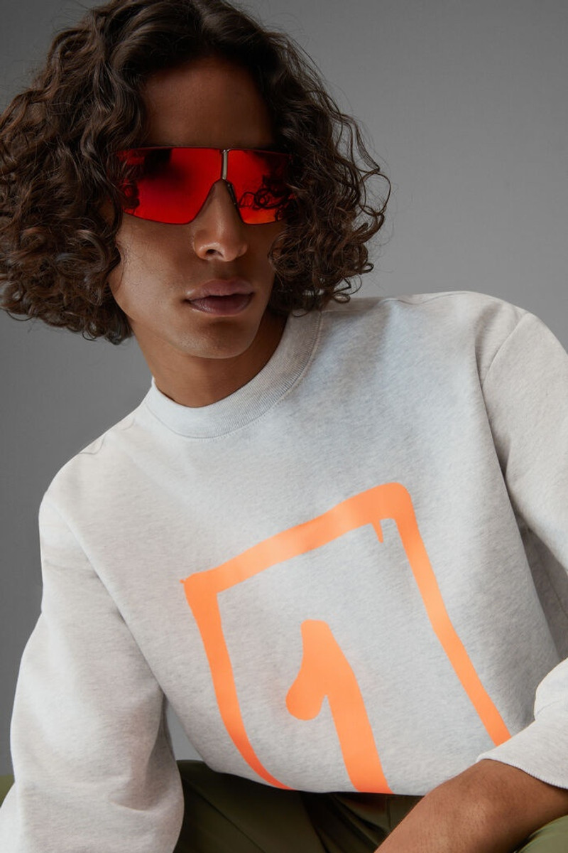 Hunt Sweatshirt in Light gray/Orange 4