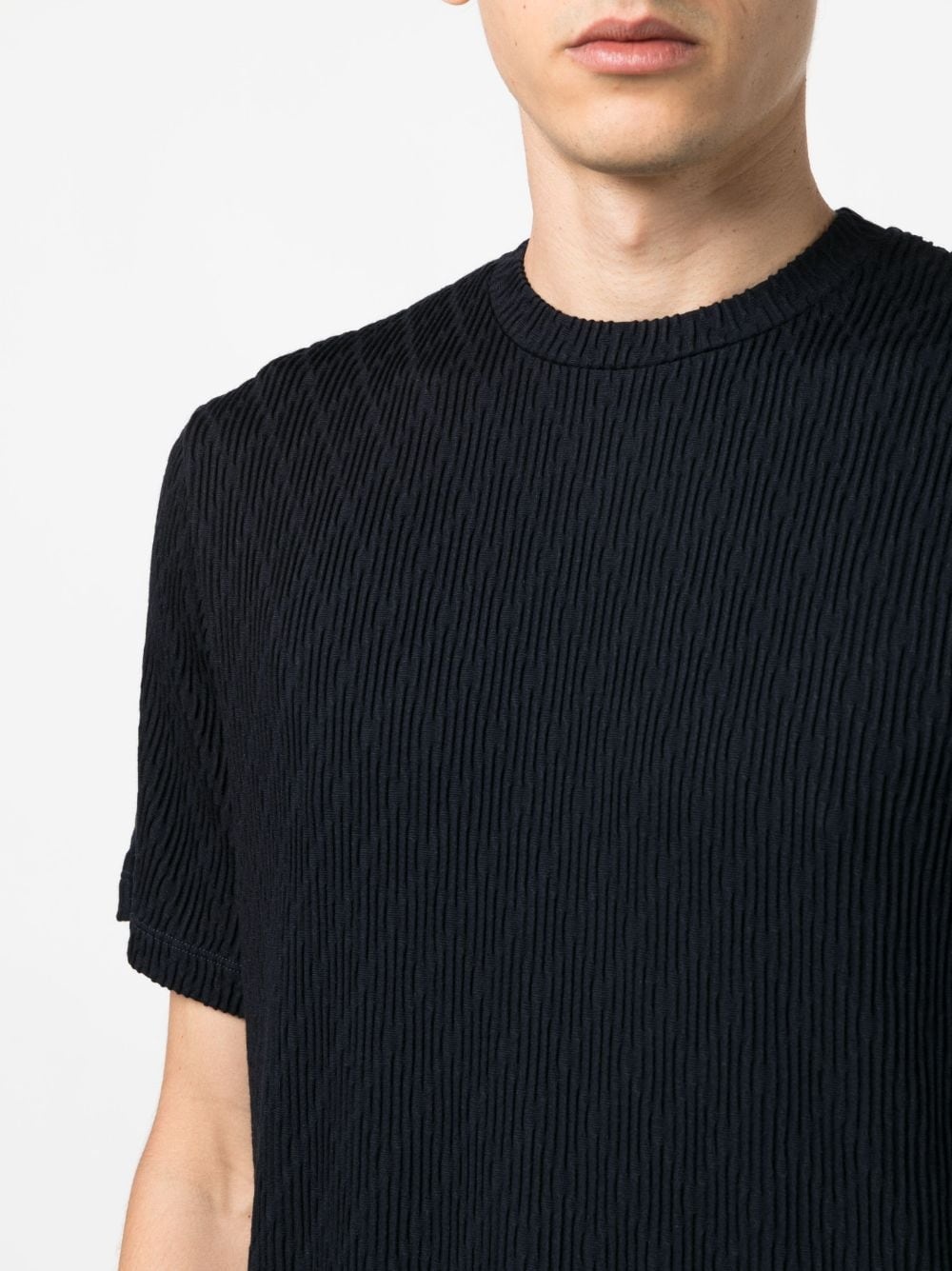 crew-neck ribbed-knit T-shirt - 5