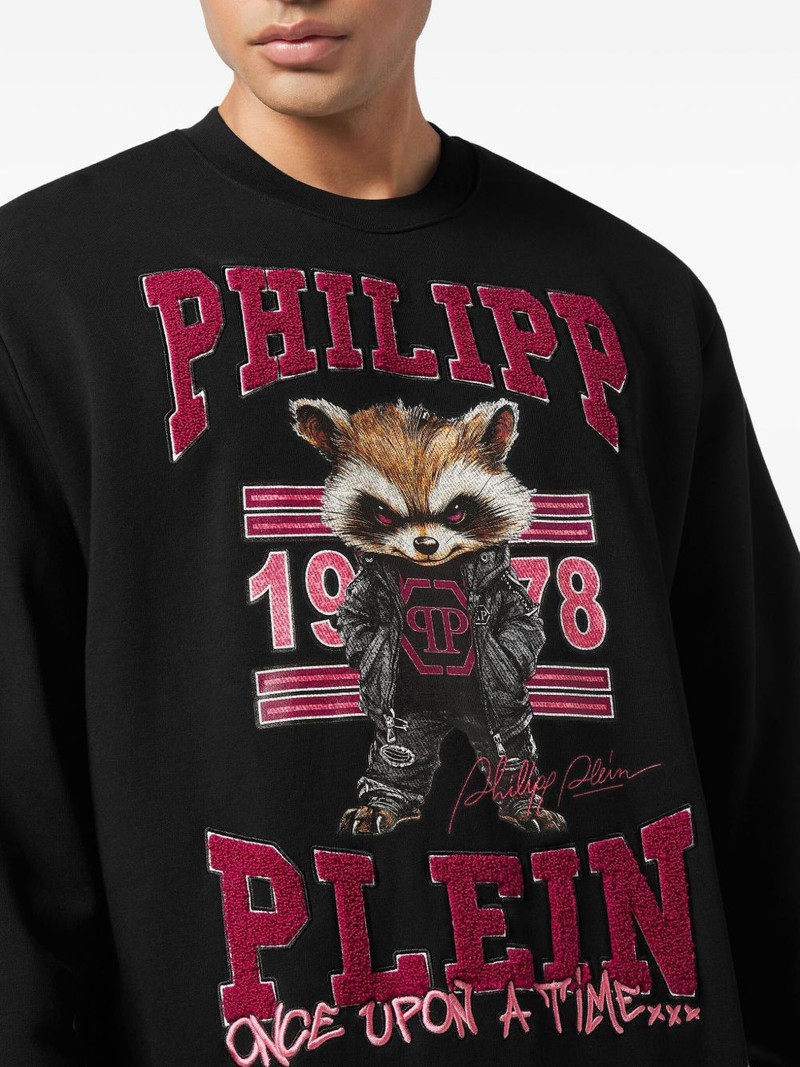 raccoon-embellished cotton sweatshirt 4