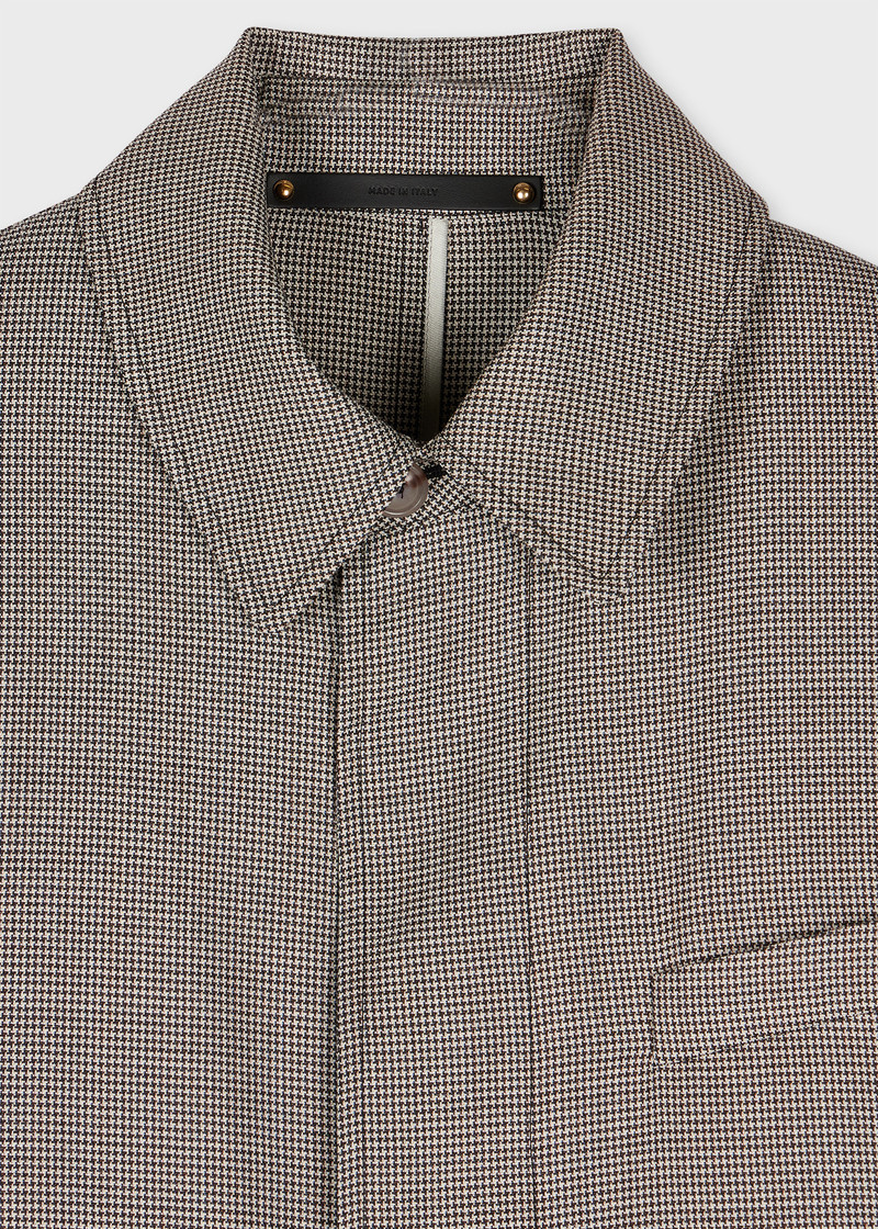 Paul Smith Grey Overdyed Micro-Houndstooth Wool Mac outlook