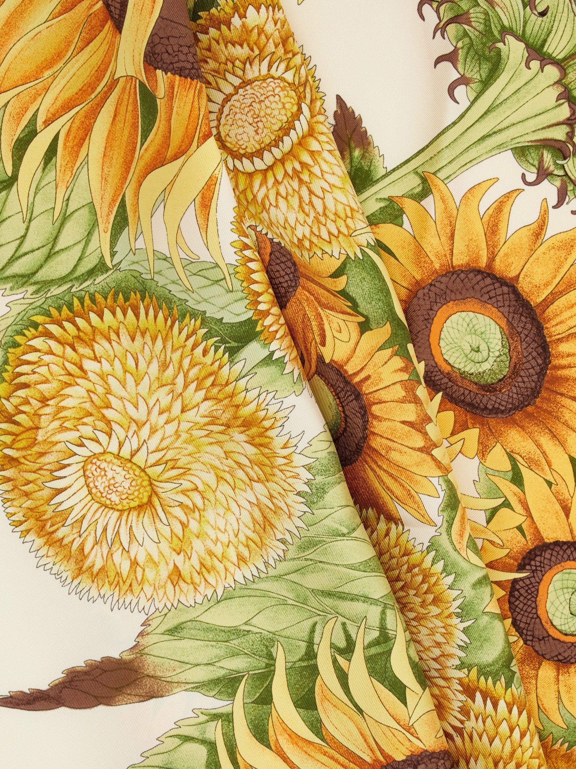 Sunflower print silk scarf - 4