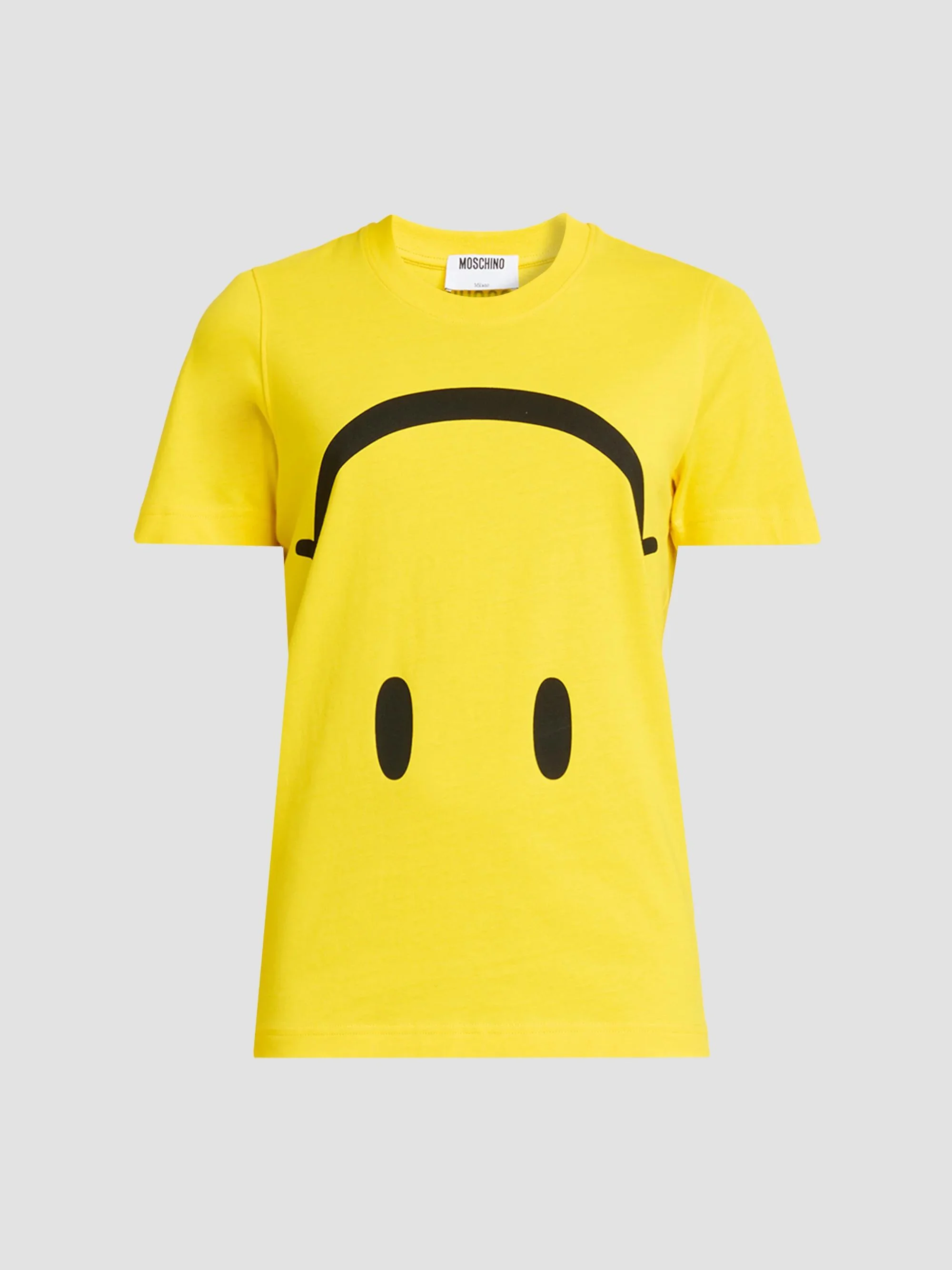 Women's Upside-Down Smiley Cotton T-Shirt - Multi Yellow - 1