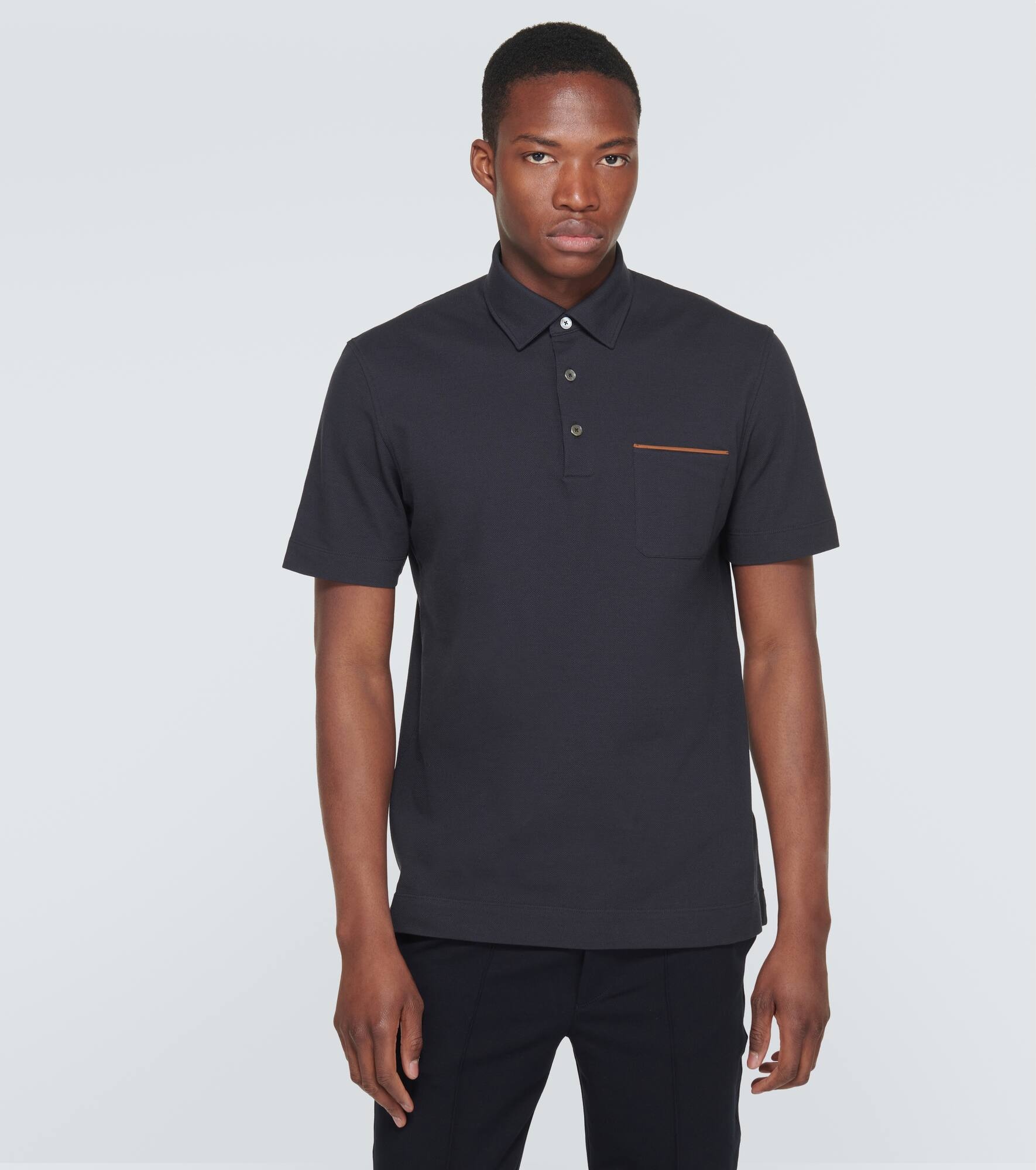 Cotton piqué polo shirt - 3