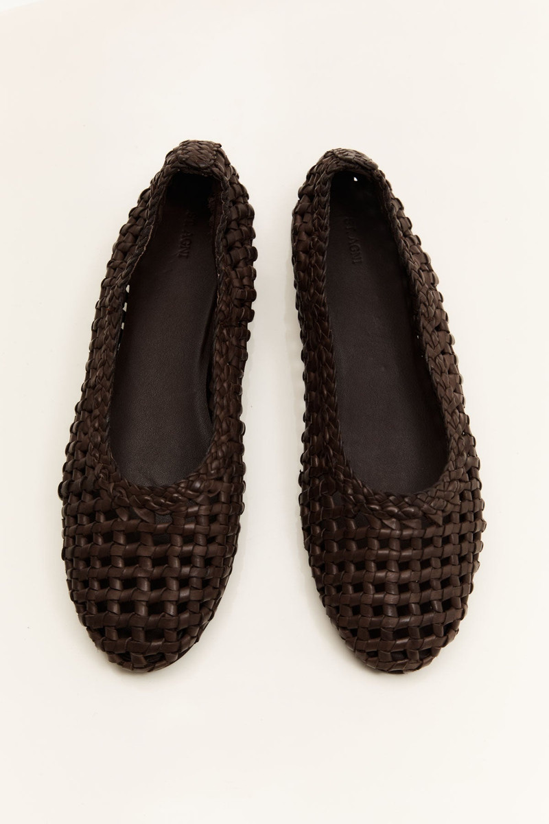 Macrame Mesh Ballet Flats - Chocolate 3
