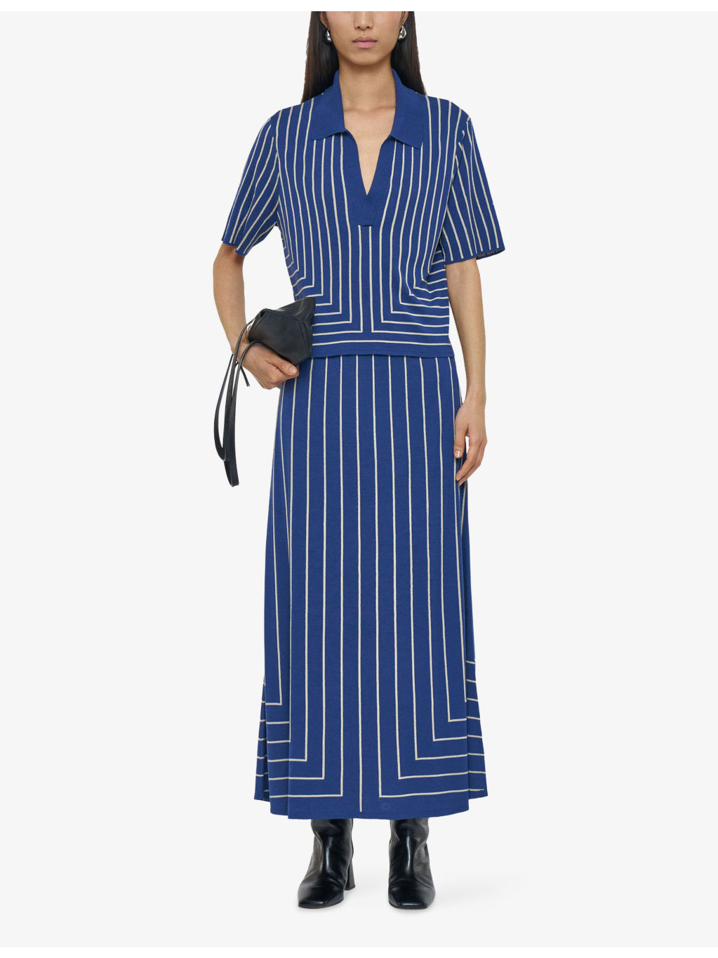 Geometric-Pattern Open-Collar Viscose, Silk and Cotton-Blend Top - 2