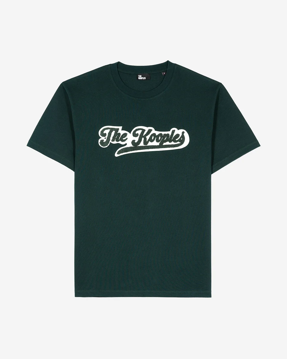 T-SHIRT WITH DARK GREEN PATCH - 1