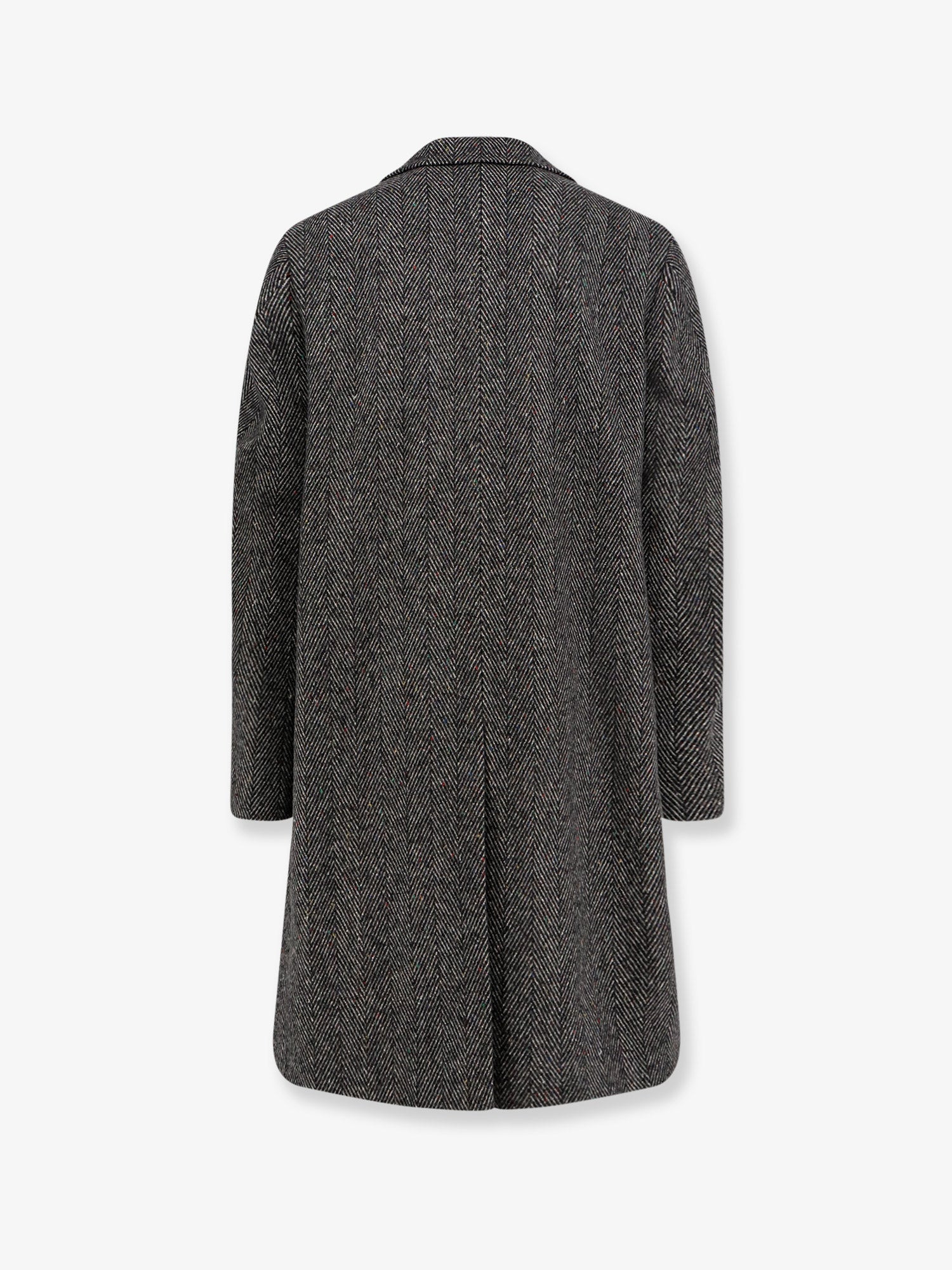 Givenchy Men Wool Blend Coat With Herringbone Motif - 2