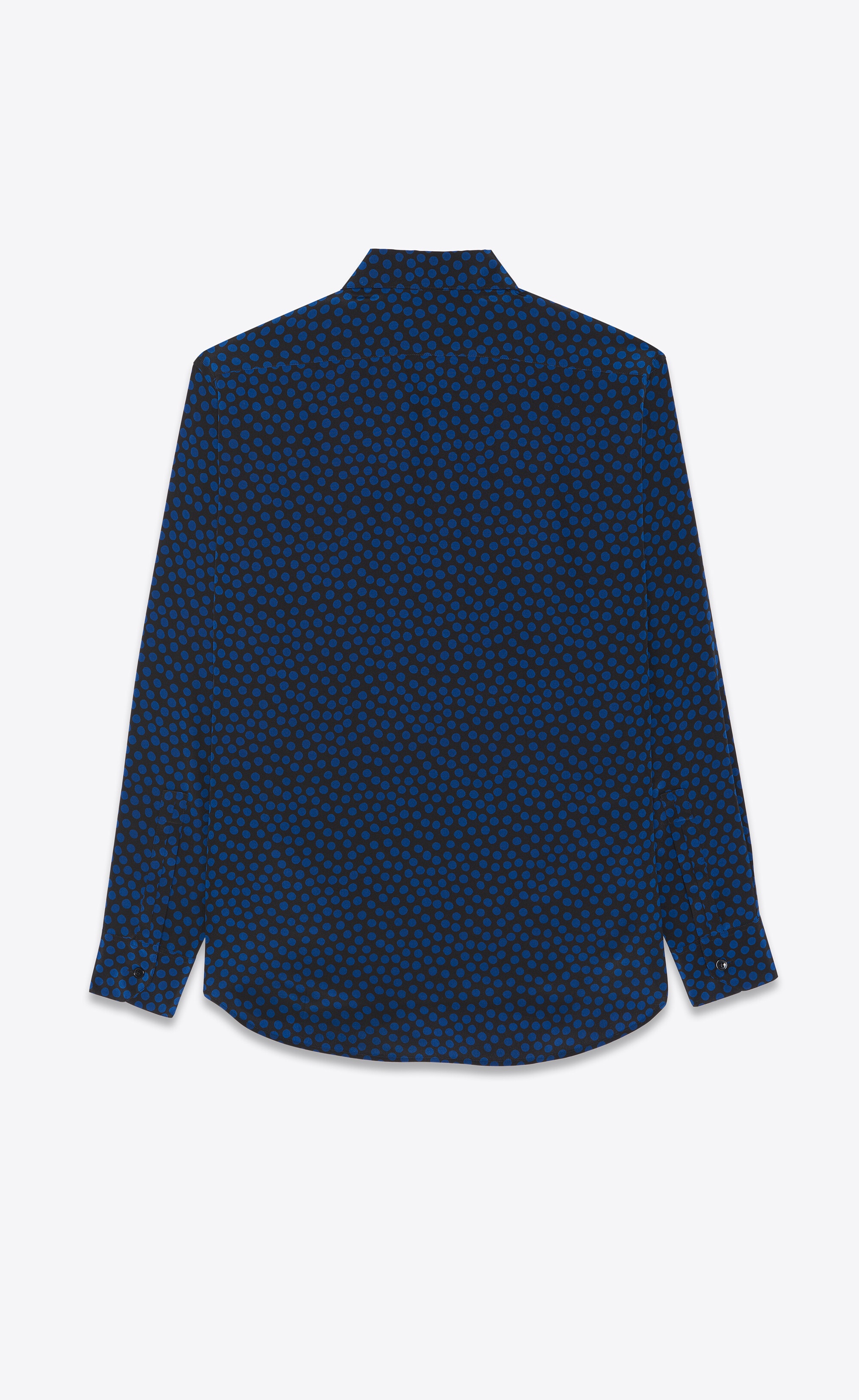 yves collar classic shirt in dotted silk - 3