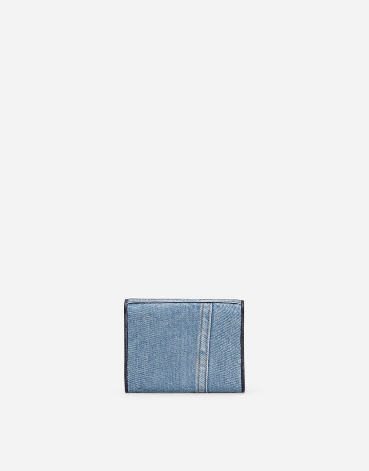 Small continental Devotion wallet in patchwork denim - 3