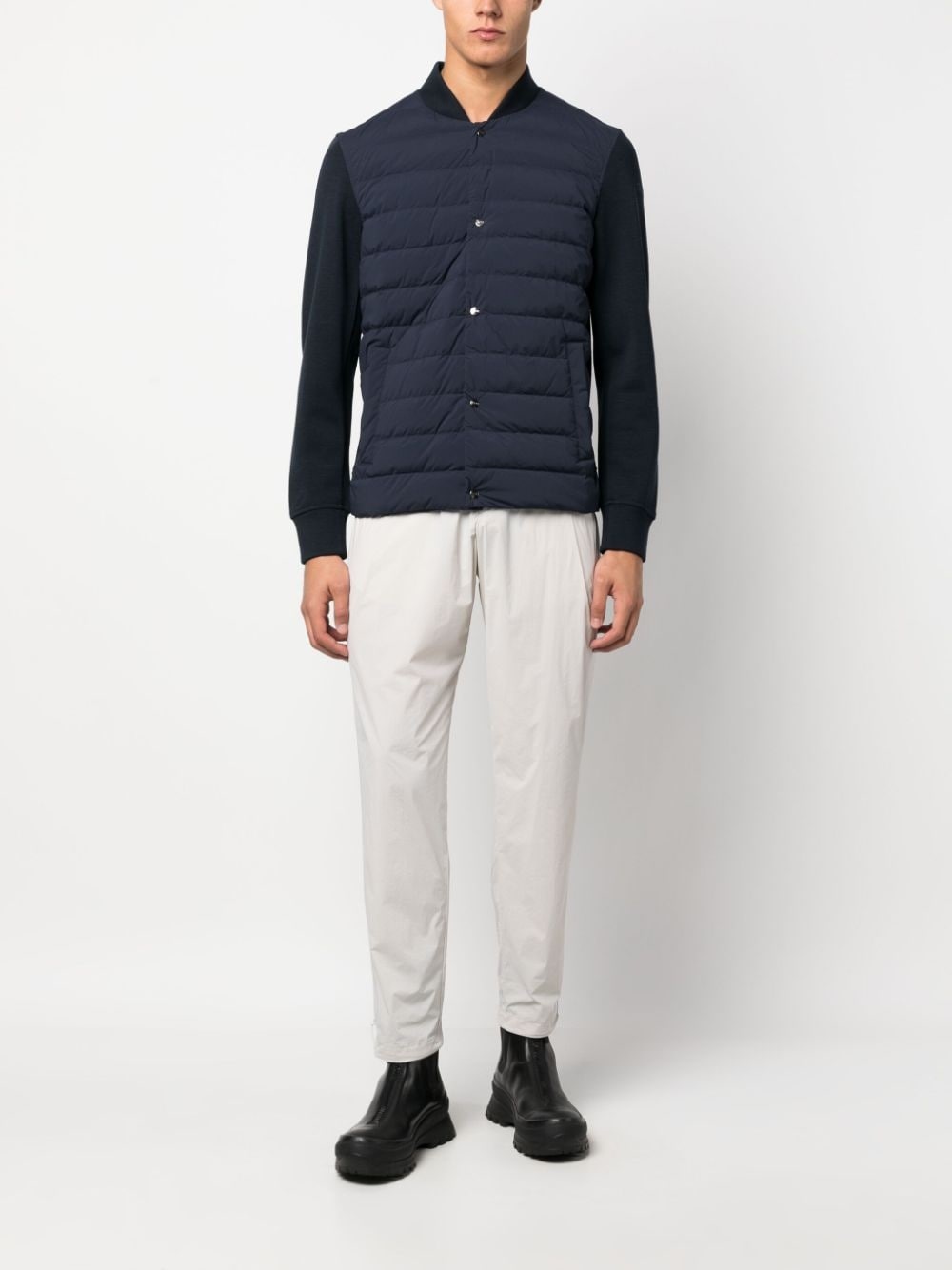 contrasting-sleeves padded jacket - 2