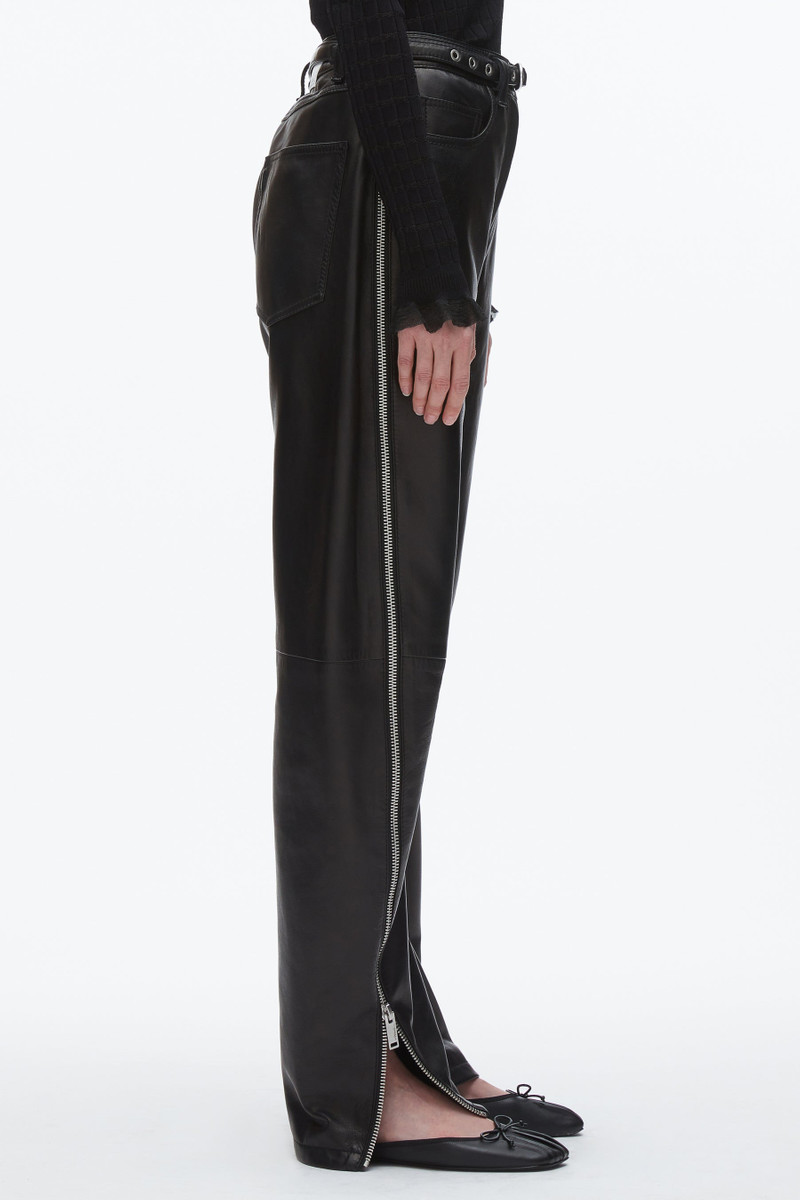 Leather Barrel Jean with Zippers 4