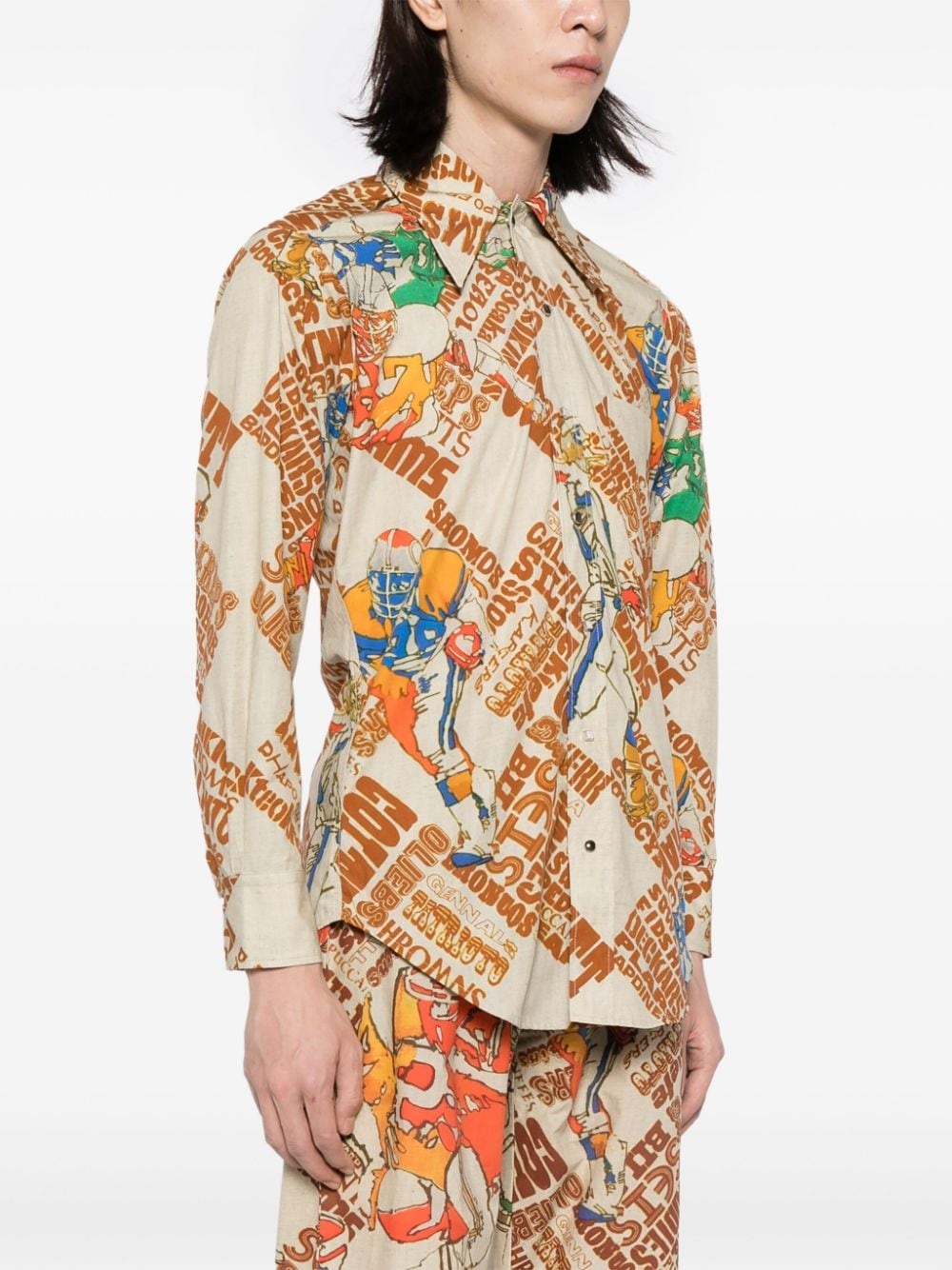 graphic-print cotton shirt - 3