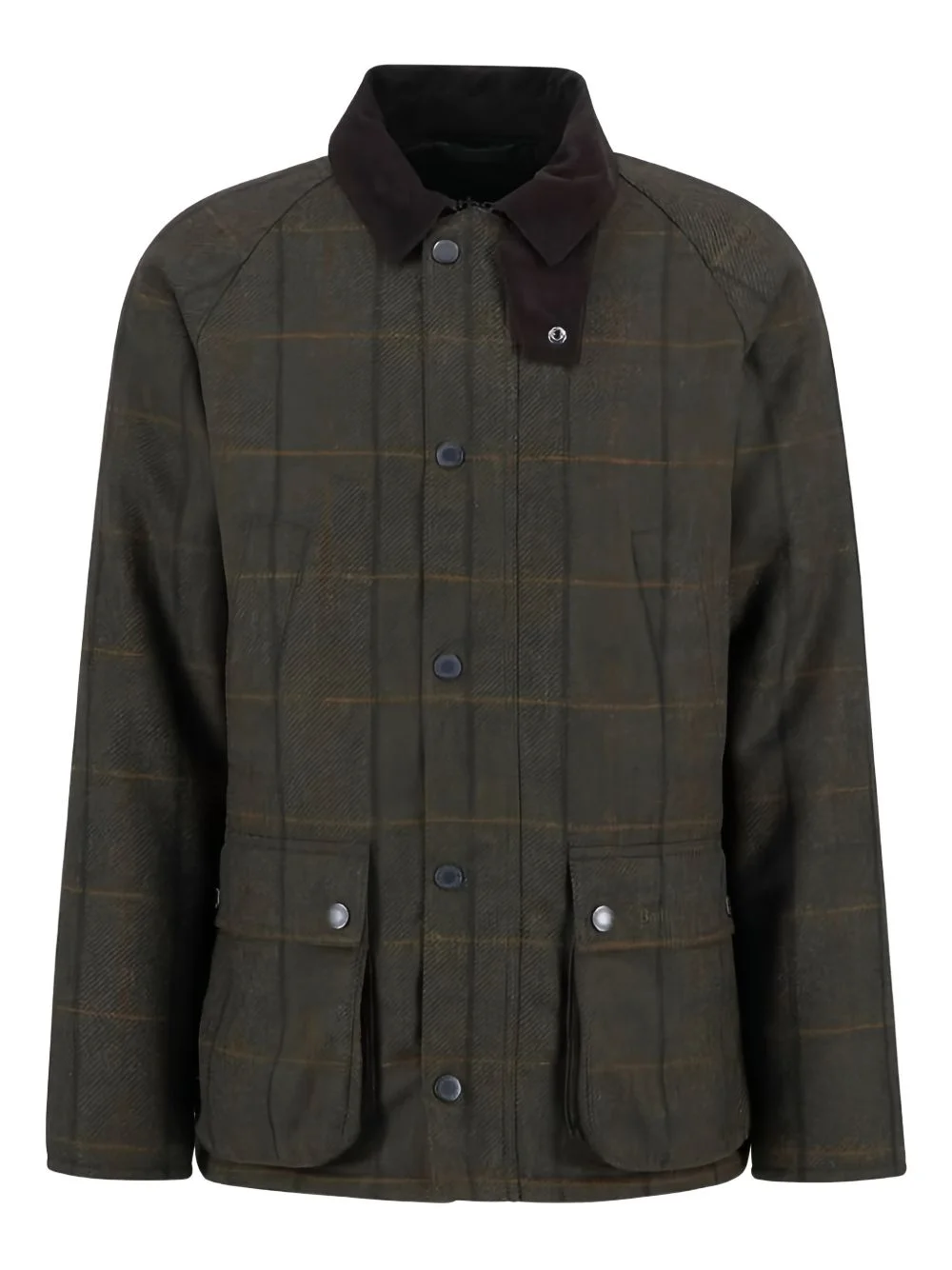 checked corduroy collar jacket - 1