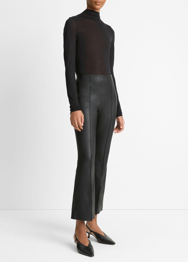 Vince Stretch-Leather Crop Flare Pant outlook