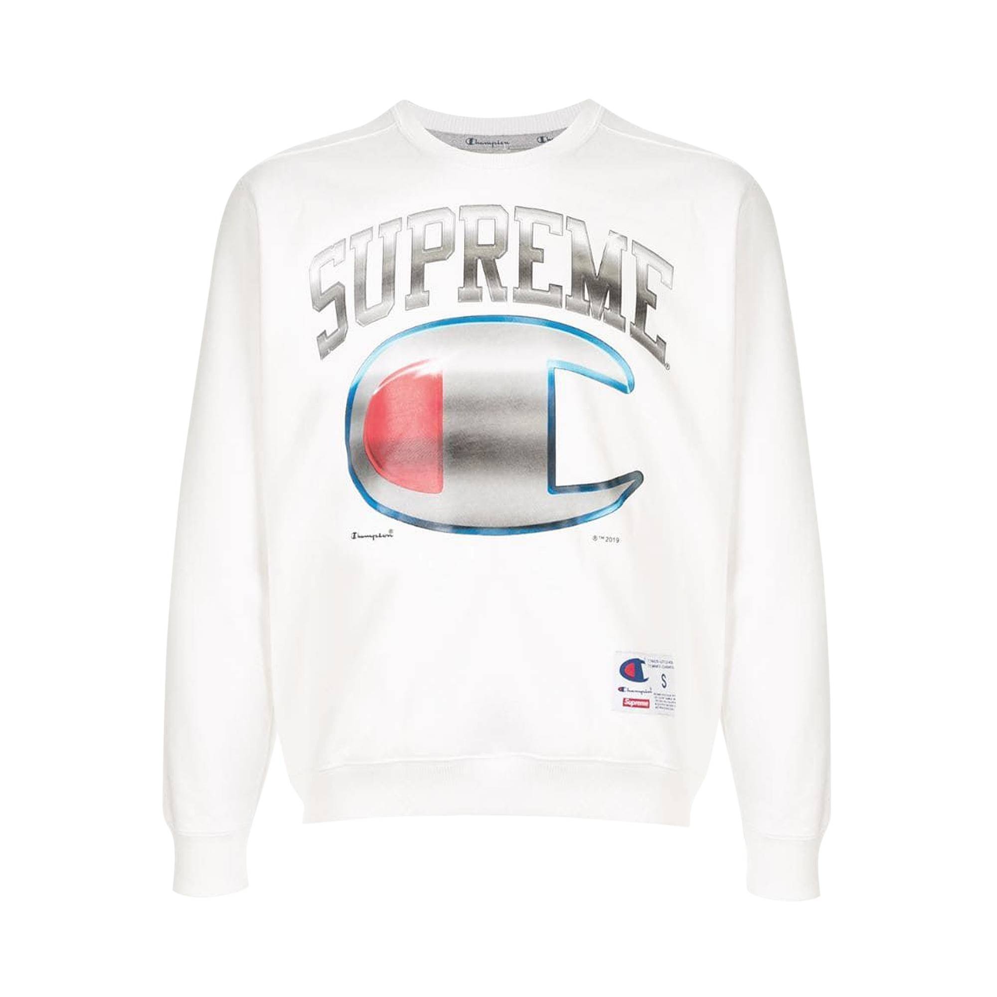 Supreme x Champion Chrome Crewneck 'White' - 1