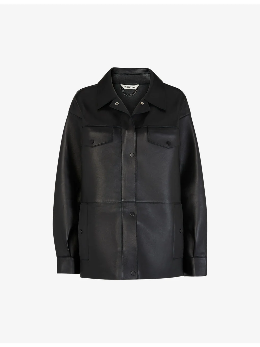 Patch-pocket leather jacket - 1