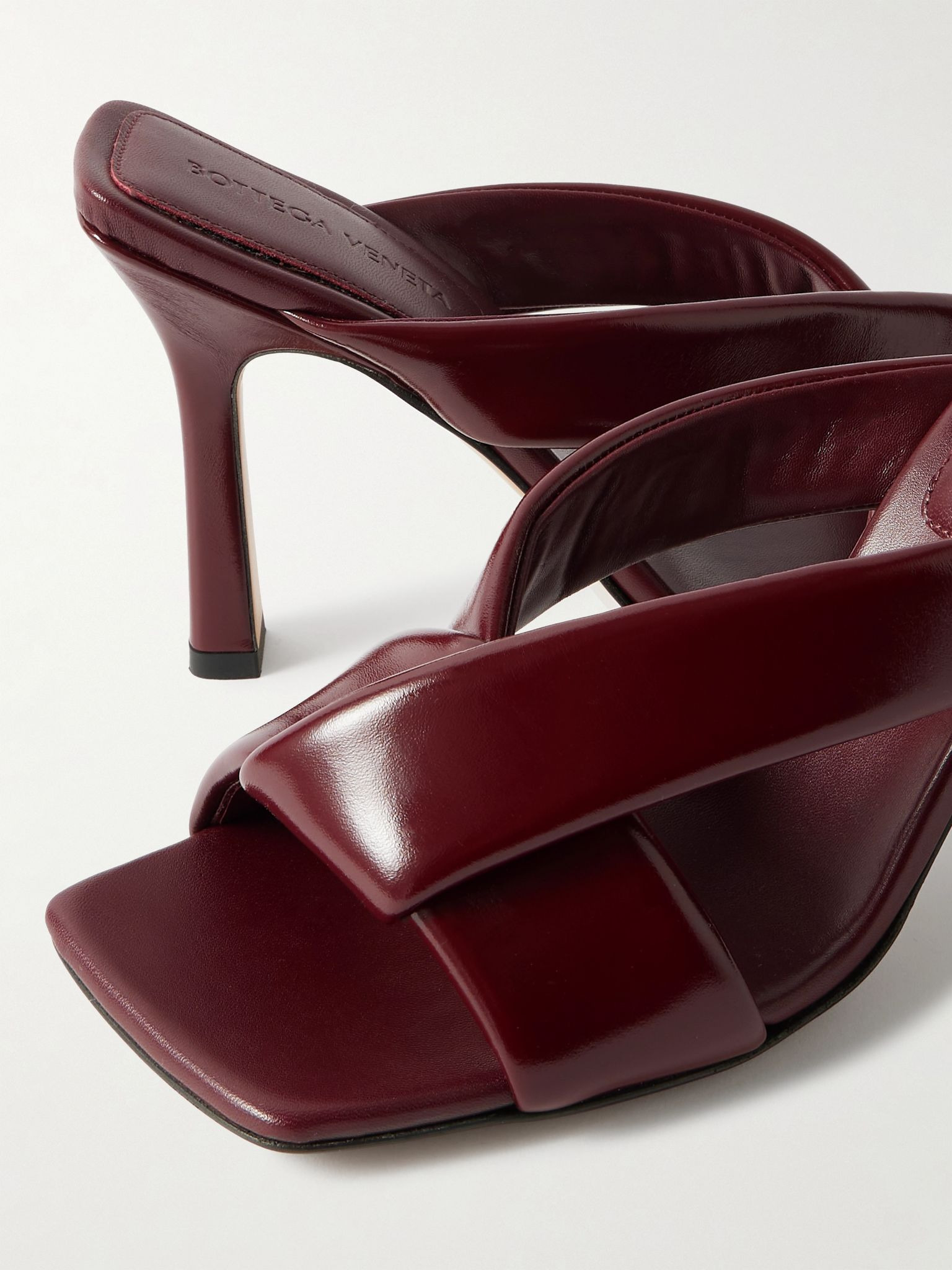 Riva padded leather mules Burgundy - 4