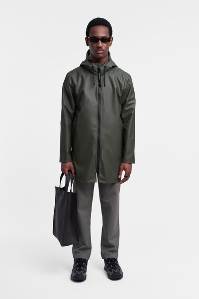 Stutterheim Stockholm Lightweight Zip Raincoat Green outlook