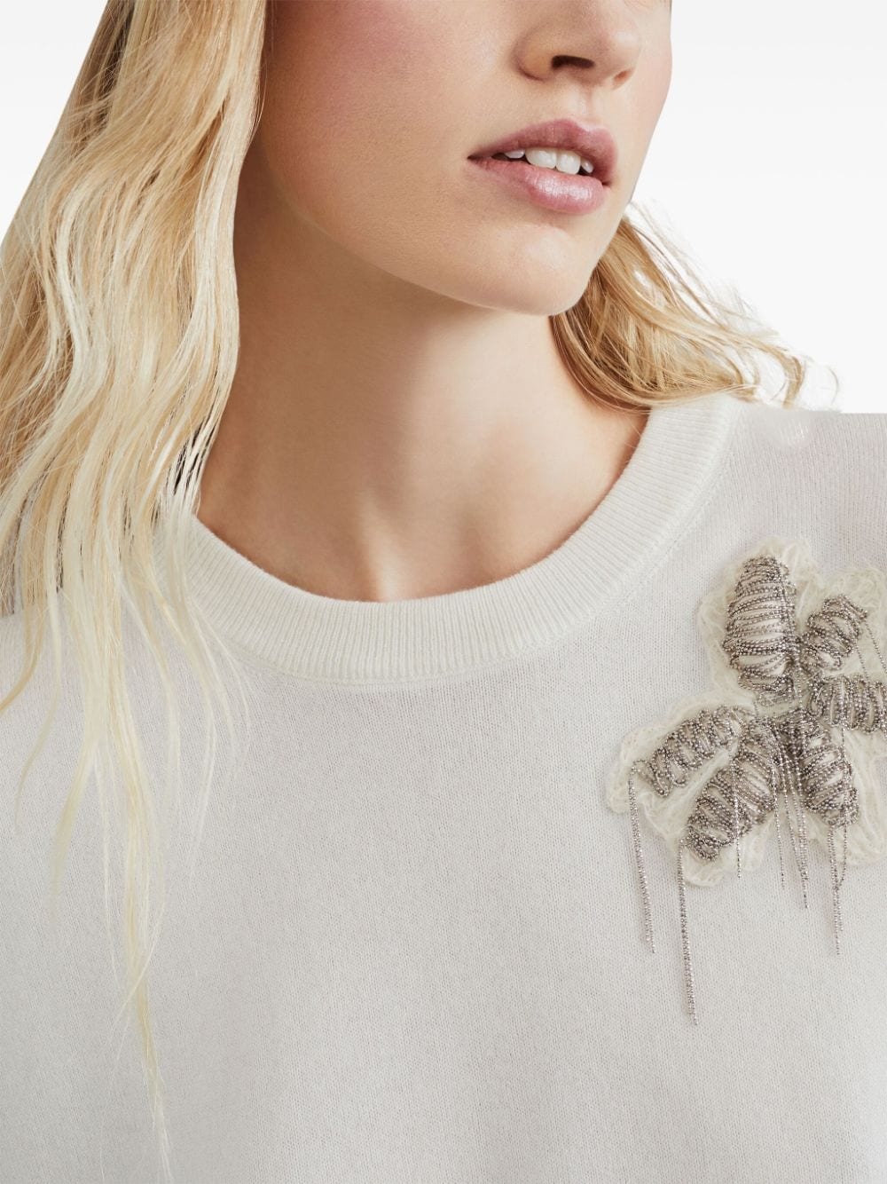 Cashmere sweater with embroidery - 5