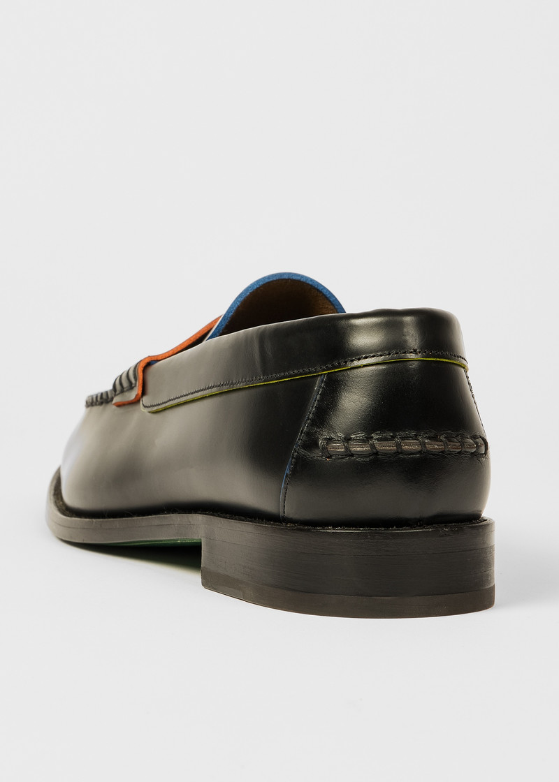 Black Leather 'Lido' Loafers 5