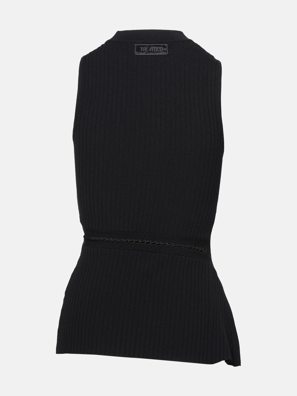 BLACK VISCOSE BLEND TANK TOP - 3