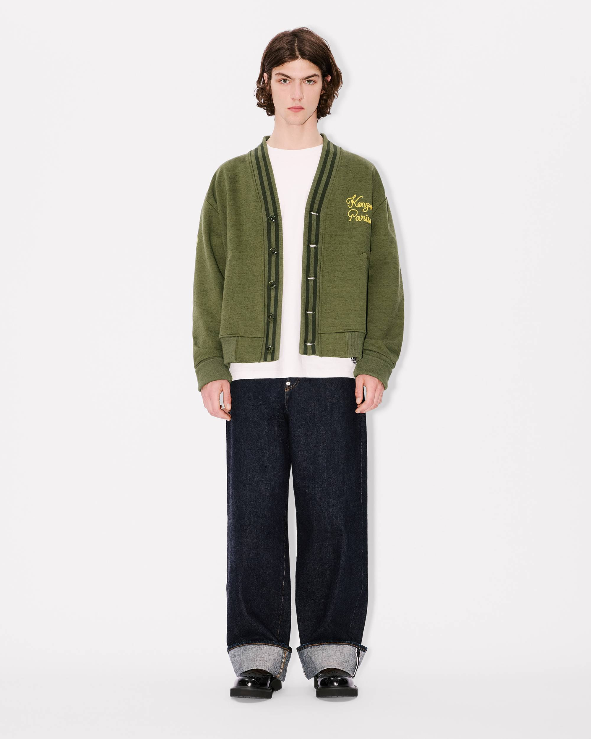'KENZO Paris Chainstitch' embroidered cardigan in cotton - 5