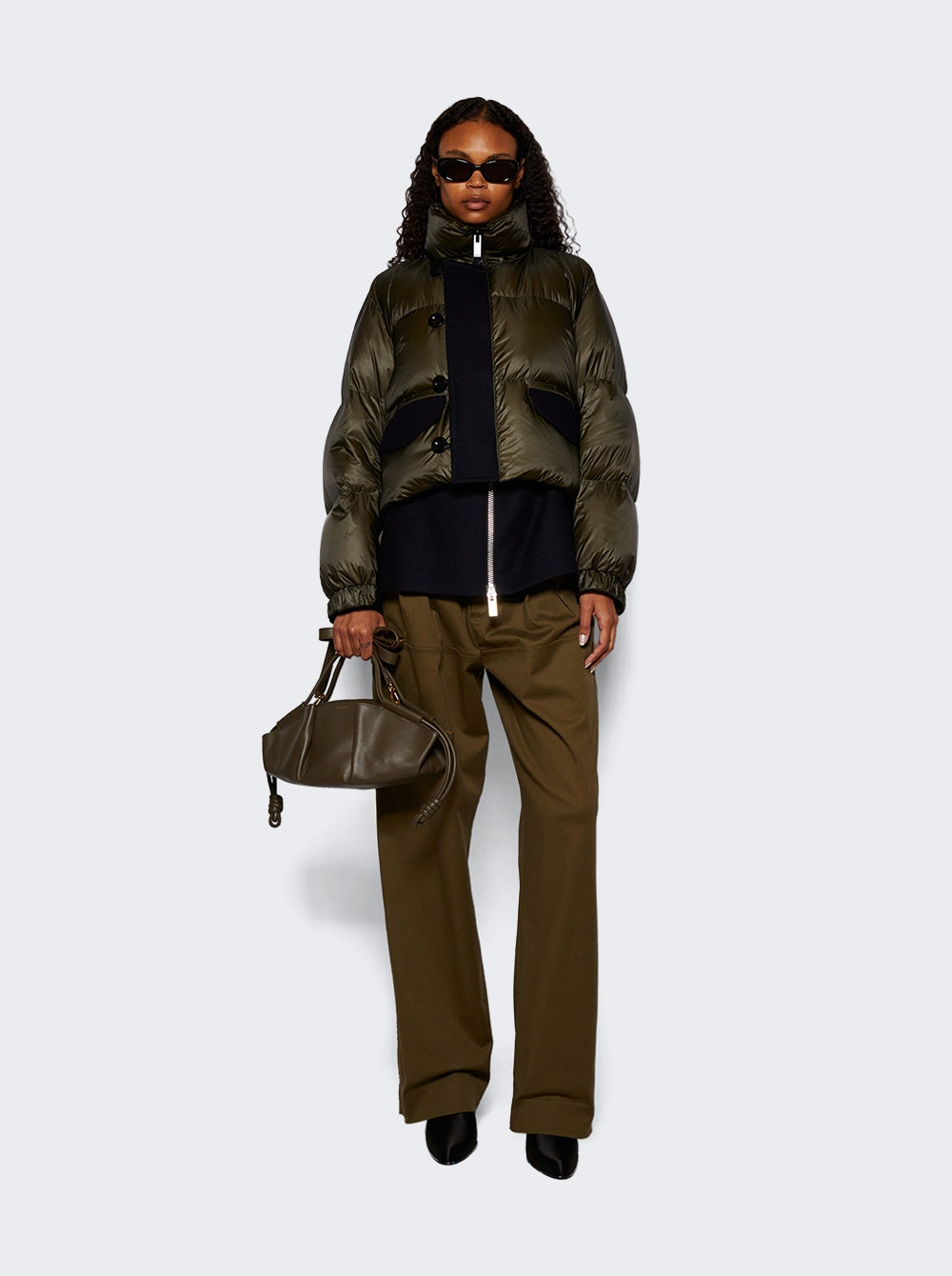 Padded Puffer Jacket Khaki And Navy - 2